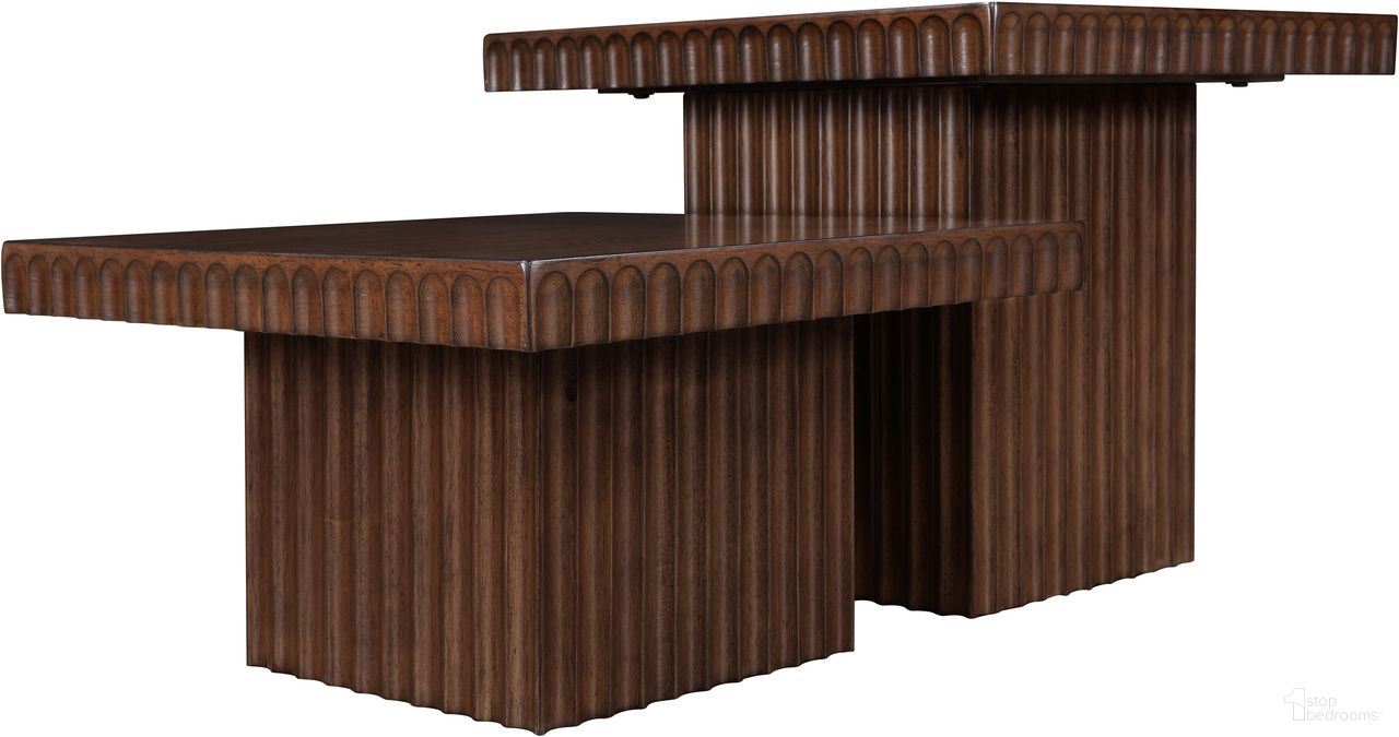 The appearance of Spencer Oak Veneer 2 Piece Coffee Table In Brown designed by Meridian in the modern / contemporary interior design. This brown piece of furniture was selected by 1StopBedrooms from Spencer Collection to add a touch of cosiness and style into your home. Sku: 253Brown-CT12;253Brown-CT18. Material: Rubberwood.