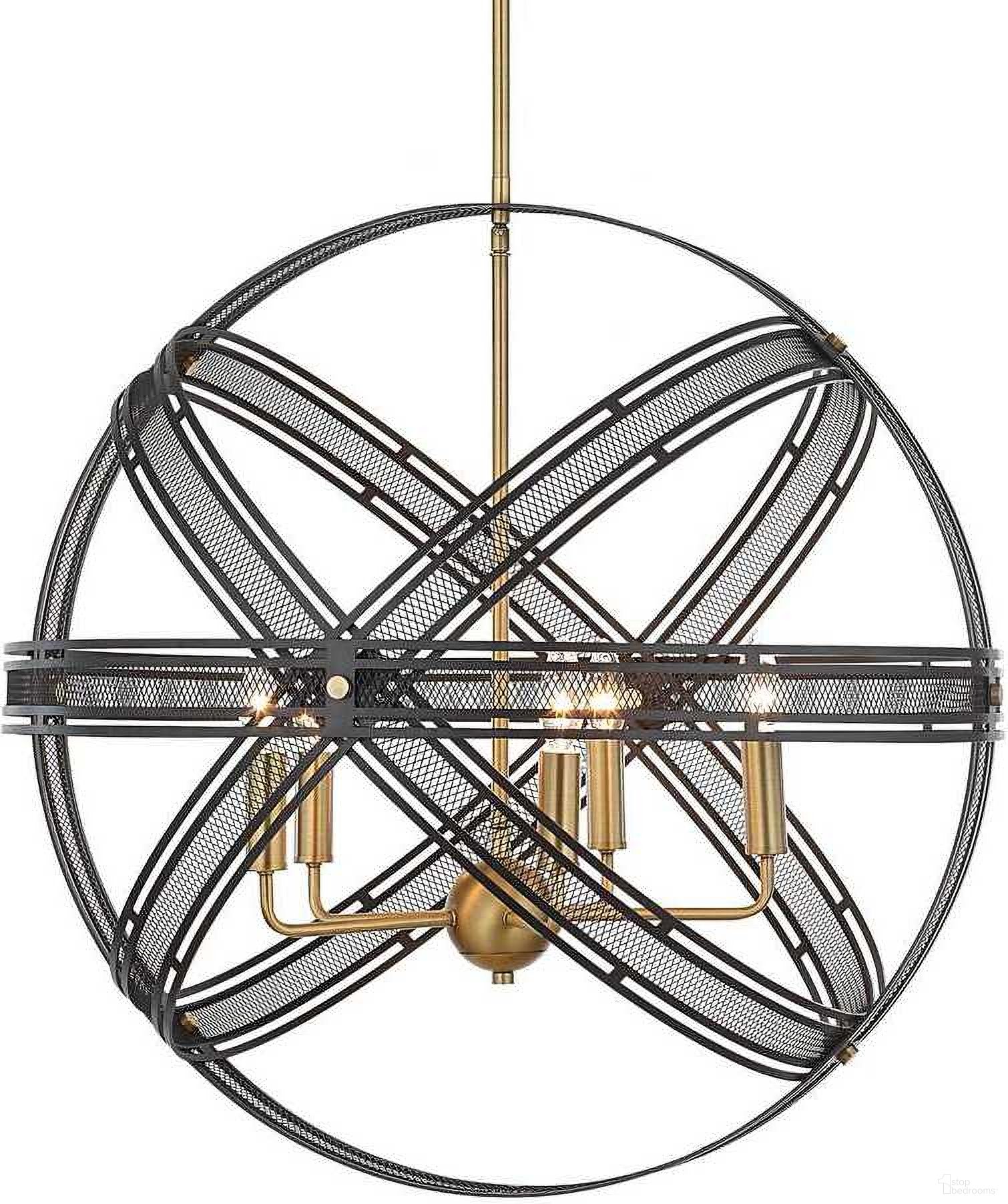 Spherical 5 Light Pendant In Bronze