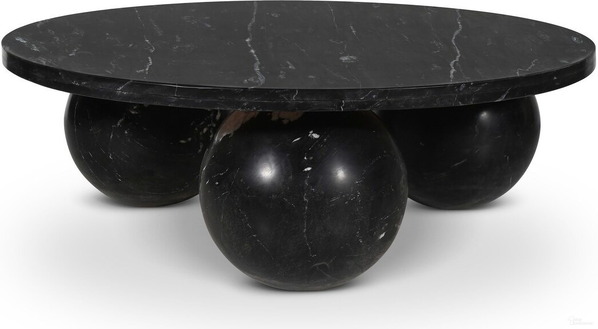 The appearance of Spherical Coffee Table In Black designed by Meridian in the modern / contemporary interior design. This black piece of furniture was selected by 1StopBedrooms from Spherical Collection to add a touch of cosiness and style into your home. Sku: 264Black-CT Box 1/4 (Top);264Black-CT Box 2/4 (Base1);264Black-CT Box 3/4 (Base2);264Black-CT Box 4/4 (Base3). Material: Marble.