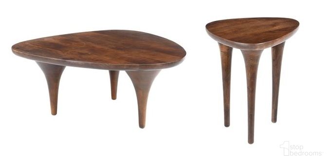 The appearance of Spiker Occasional Table Set In Walnut designed by Zuo Modern in the modern / contemporary interior design. This walnut piece of furniture  was selected by 1StopBedrooms from Spiker Collection to add a touch of cosiness and style into your home. Sku: 110803;110804. Material: Mango Wood.