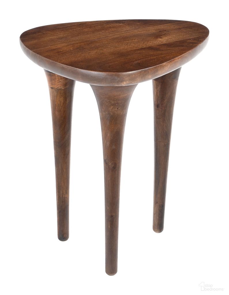 The appearance of Spiker Side Table In Walnut designed by Zuo Modern in the modern / contemporary interior design. This walnut piece of furniture  was selected by 1StopBedrooms from Spiker Collection to add a touch of cosiness and style into your home. Sku: 110804. Material: Mango Wood.