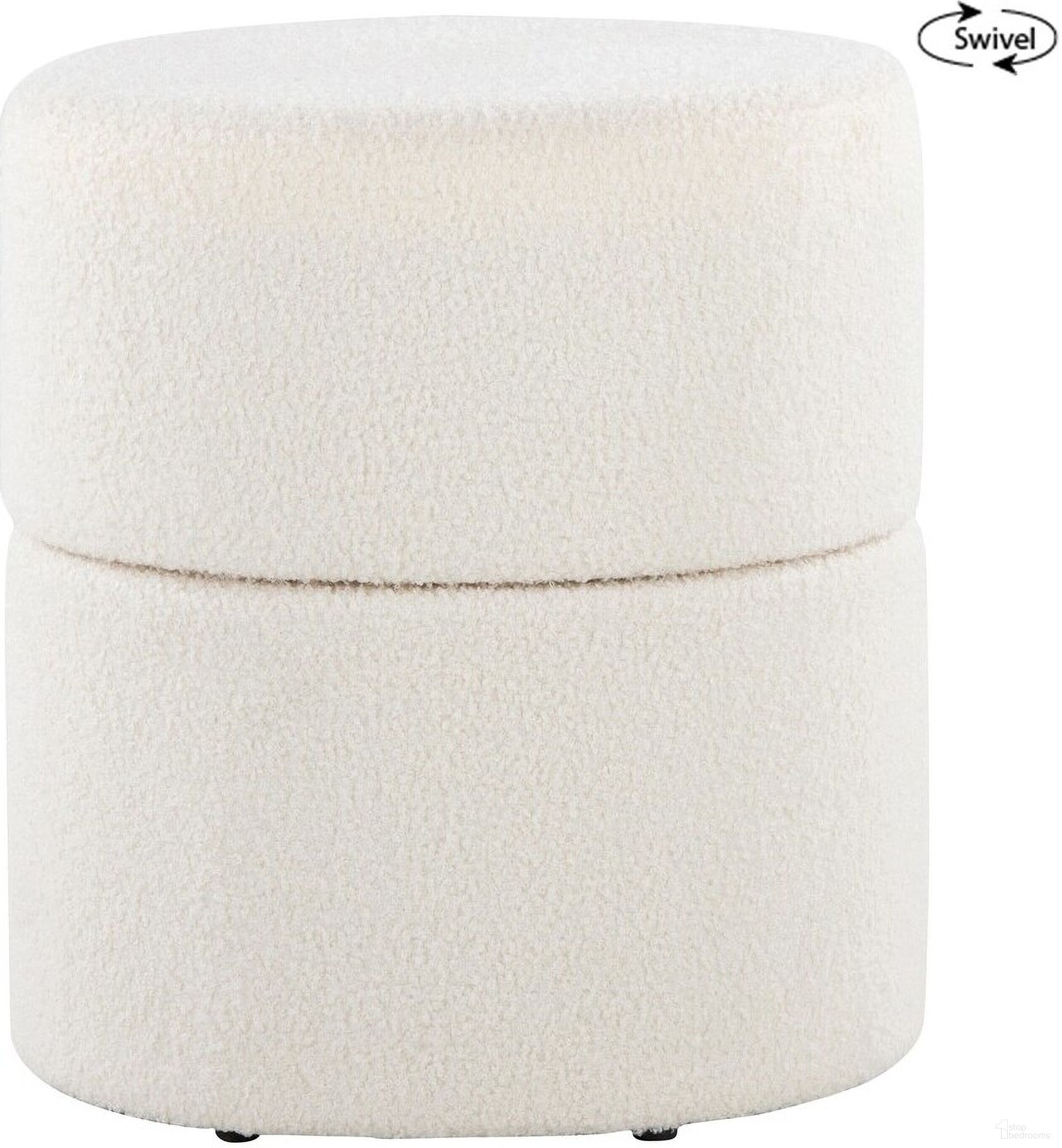 The appearance of Spin 18 Inch Ottoman In Cream designed by Lumisource in the modern / contemporary interior design. This cream piece of furniture was selected by 1StopBedrooms from Tahoe Collection to add a touch of cosiness and style into your home. Sku: OT-SPIN CR. Material: Polyester.