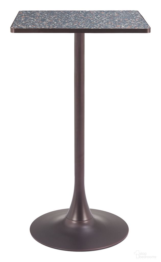 The appearance of Spot Bar Table In Black and Bronze designed by Zuo Modern in the modern / contemporary interior design. This black/bronze piece of furniture was selected by 1StopBedrooms from Spot Collection to add a touch of cosiness and style into your home. Sku: 110412. Table Top Shape: Square. Material: MDF.