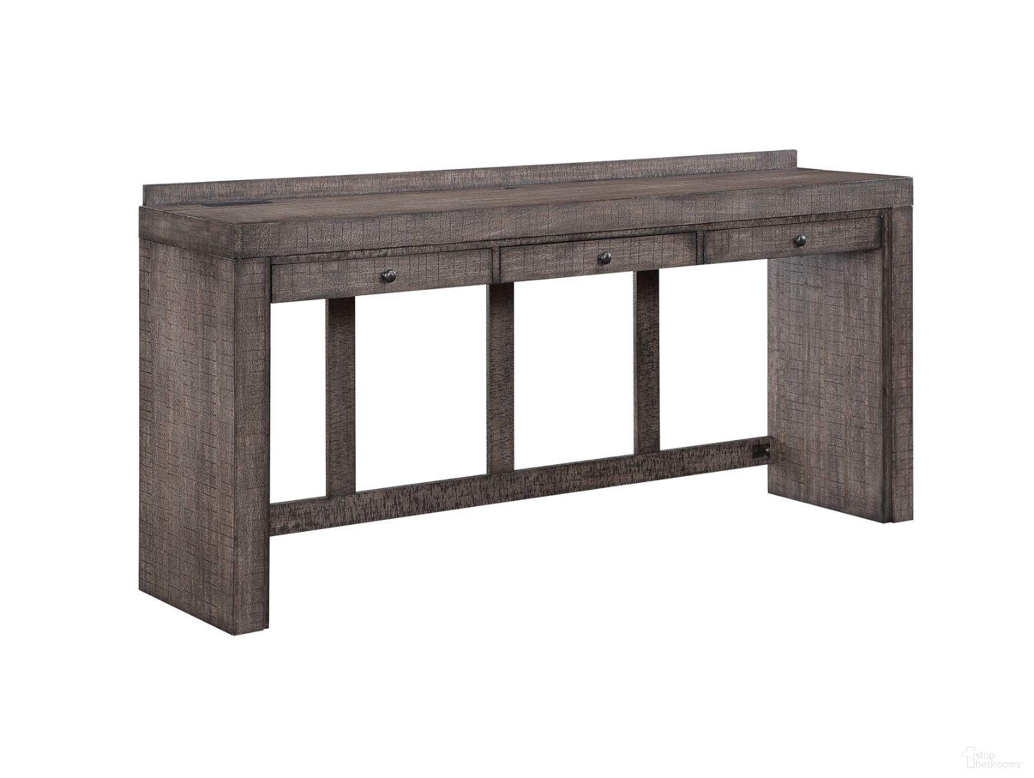 The appearance of Spring Haven Home Office Theatre Bar In Dark Distressed designed by ECI in the modern / contemporary interior design. This distressed piece of furniture  was selected by 1StopBedrooms from Spring Haven Collection to add a touch of cosiness and style into your home. Sku: 1378-40-HOTB. Material: Solid Hardwood & Veneers.