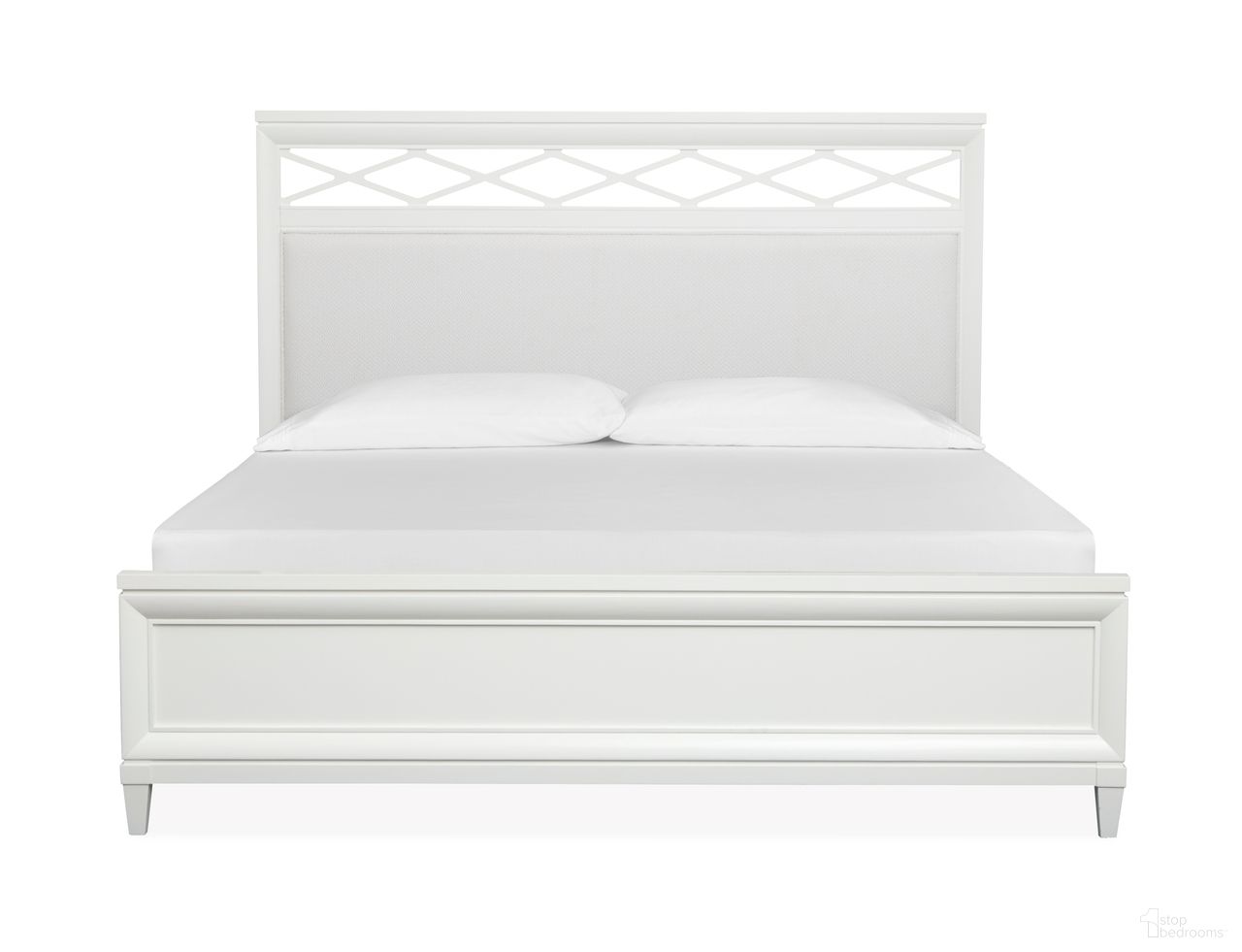 Springhouse California King Upholstered Panel Bed In Whisper White