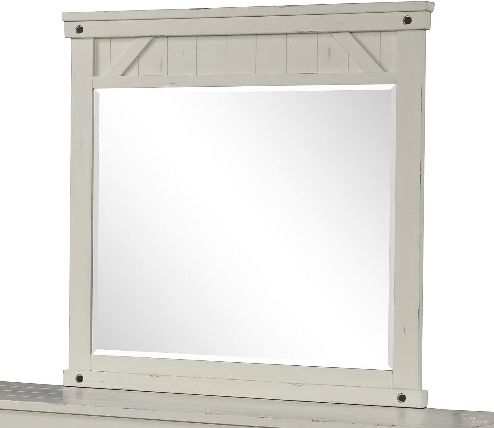 The appearance of Spruce Creek White Mirror designed by Bernell in the transitional interior design. This white piece of furniture  was selected by 1StopBedrooms from Spruce Collection to add a touch of cosiness and style into your home. Sku: 1709-140. Material: Pine.