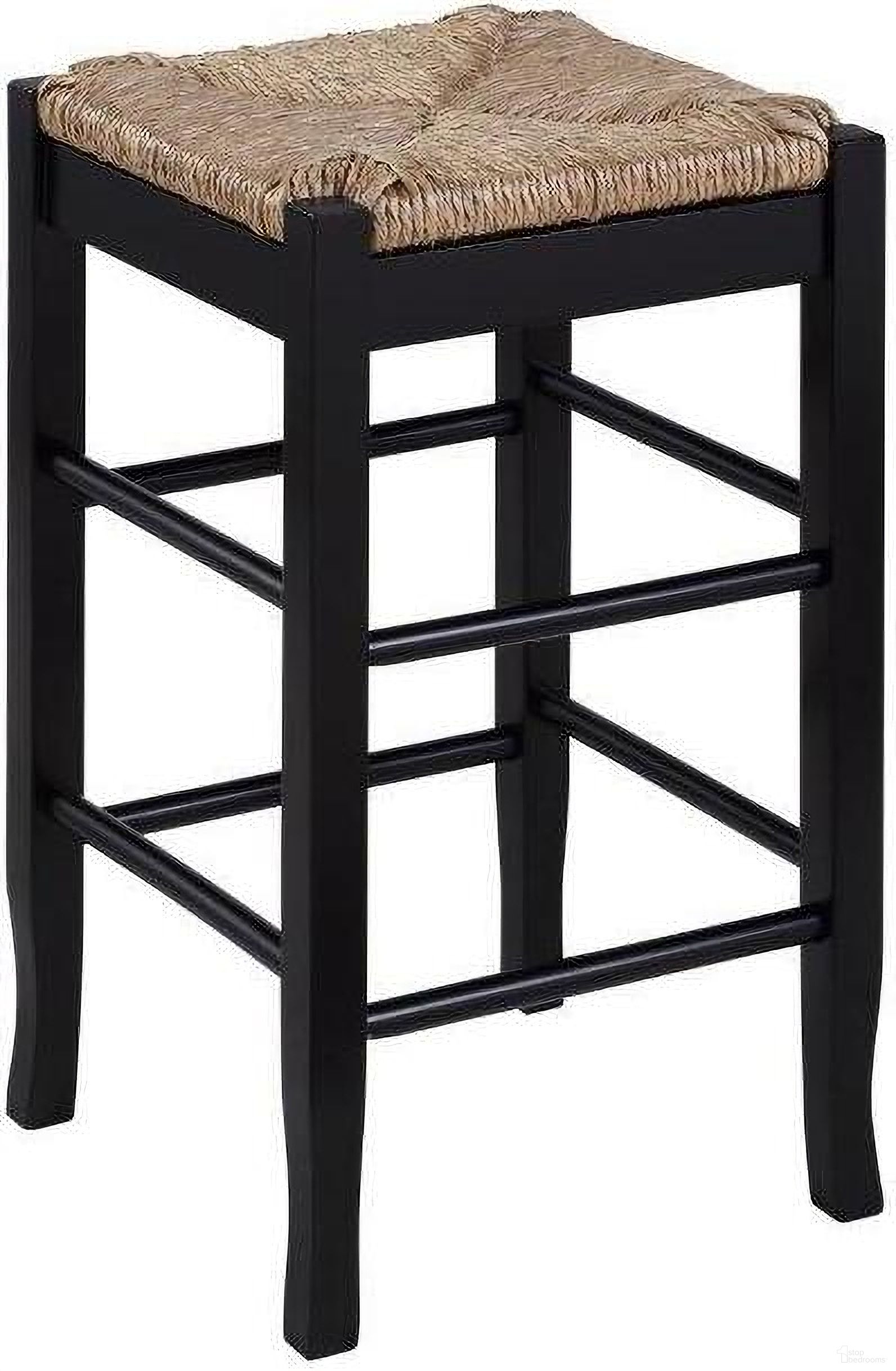 The appearance of Square 24 Inch Rush Backless Counter Stool In Black designed by Boraam Industries in the traditional interior design. This black piece of furniture was selected by 1StopBedrooms from Square Rush Collection to add a touch of cosiness and style into your home. Sku: 94924. Material: Wood.