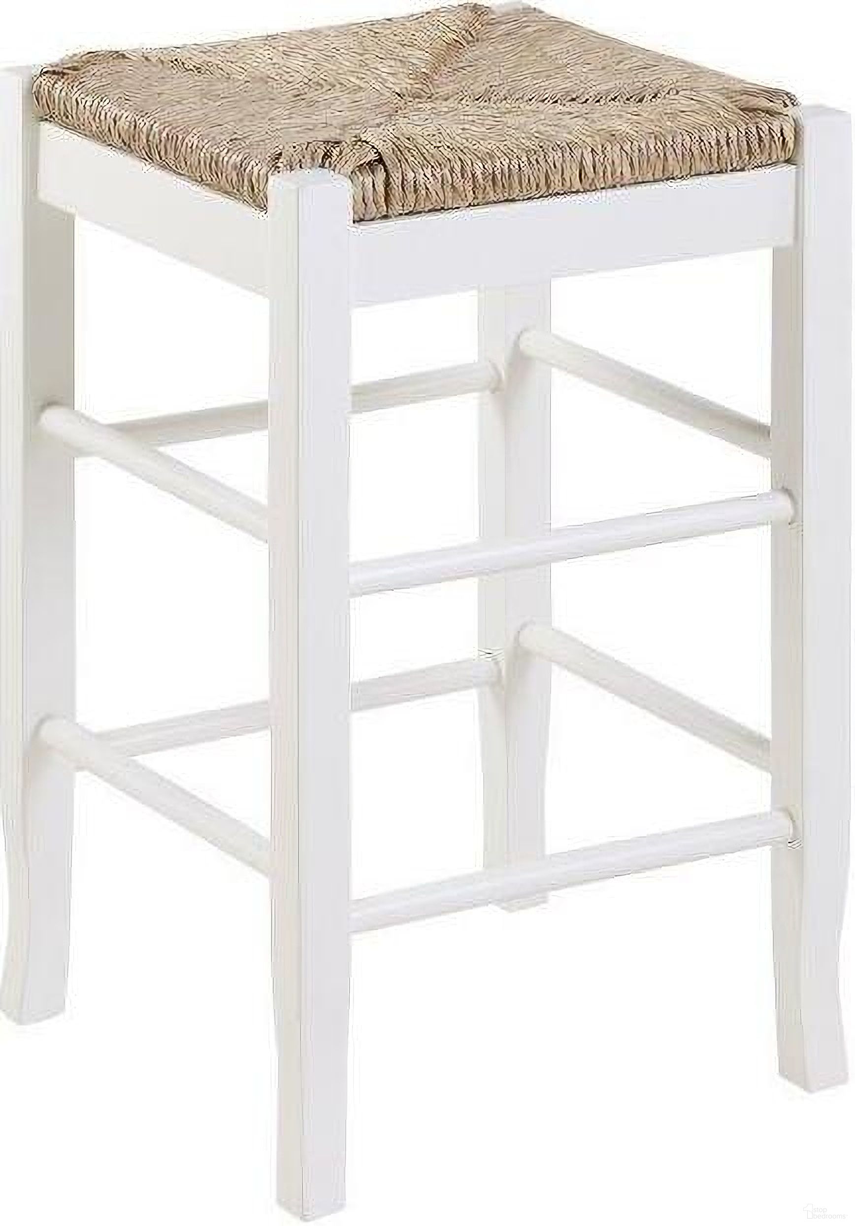 The appearance of Square 24 Inch Rush Backless Counter Stool In White designed by Boraam Industries in the traditional interior design. This white piece of furniture was selected by 1StopBedrooms from Square Rush Collection to add a touch of cosiness and style into your home. Sku: 94324. Material: Wood.