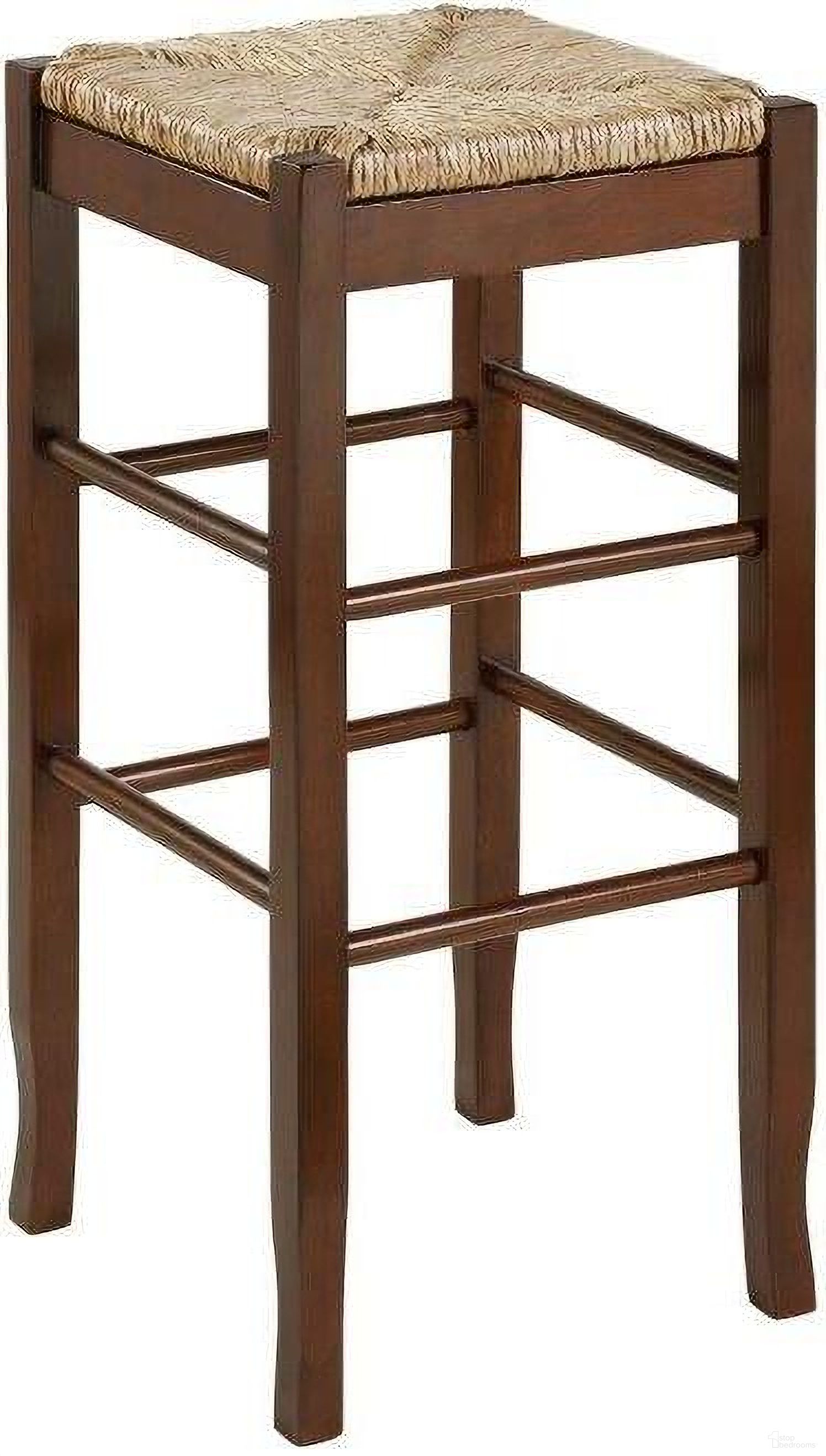 Square 29 Inch Rush Backless Bar Stool In Cappuccino