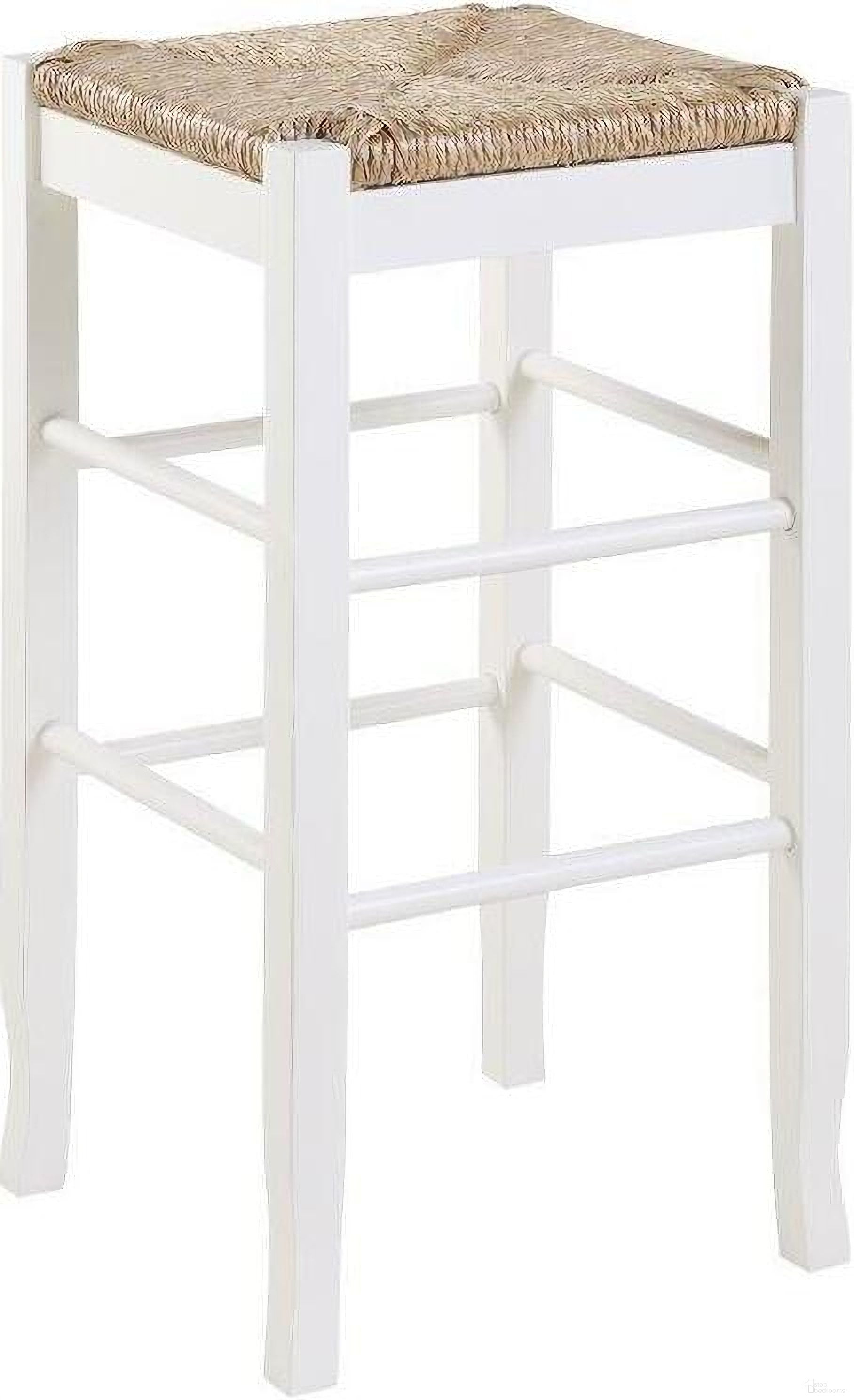 The appearance of Square 29 Inch Rush Backless Bar Stool In White designed by Boraam Industries in the traditional interior design. This white piece of furniture  was selected by 1StopBedrooms from Square Rush Collection to add a touch of cosiness and style into your home. Sku: 94329. Material: Wood.