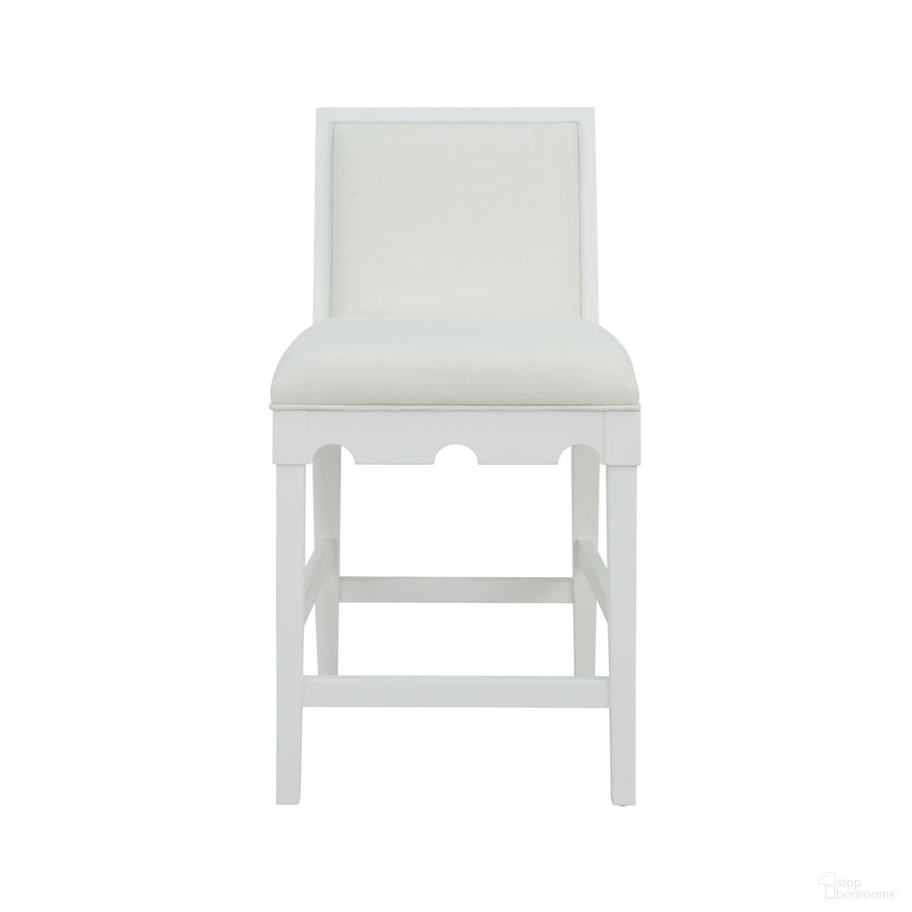 Square Back Counter Stool In White