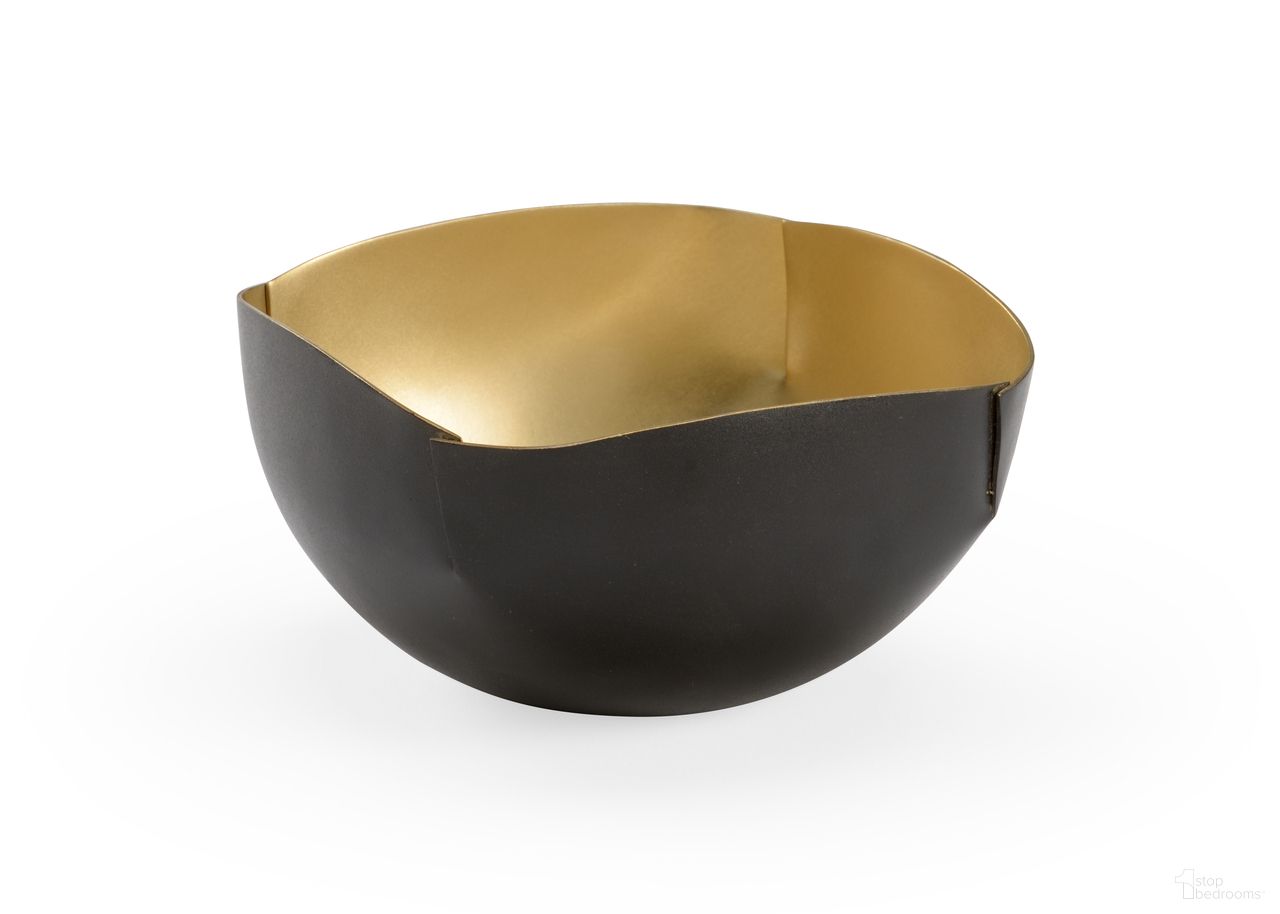 Square Double Edge Bowl In Gold and Black