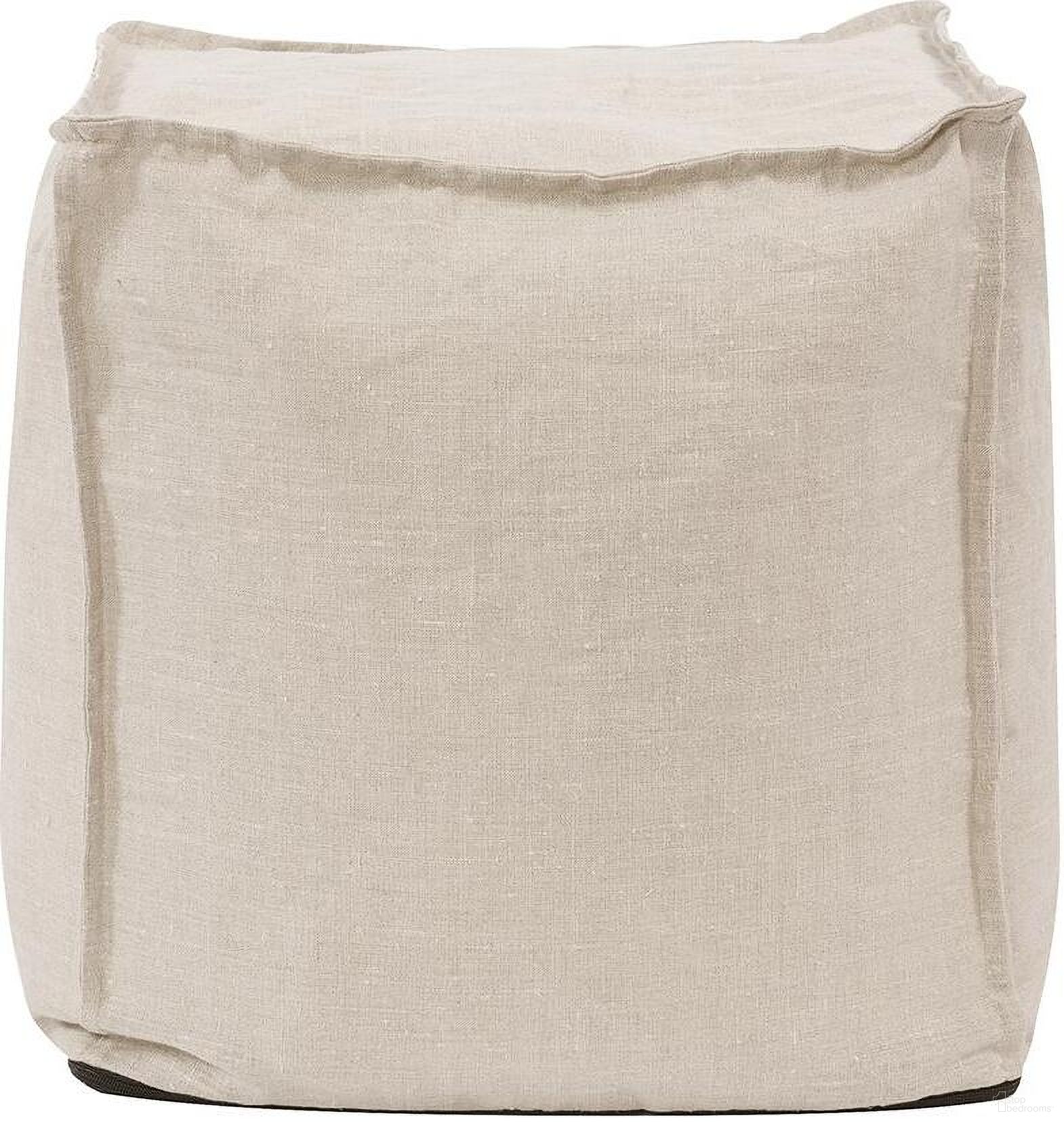 The appearance of Square Pouf Prairie Linen In Prairie designed by Howard Elliott in the modern / contemporary interior design. This prairie piece of furniture  was selected by 1StopBedrooms from Linen Collection to add a touch of cosiness and style into your home. Sku: 873-610. Material: Linen.