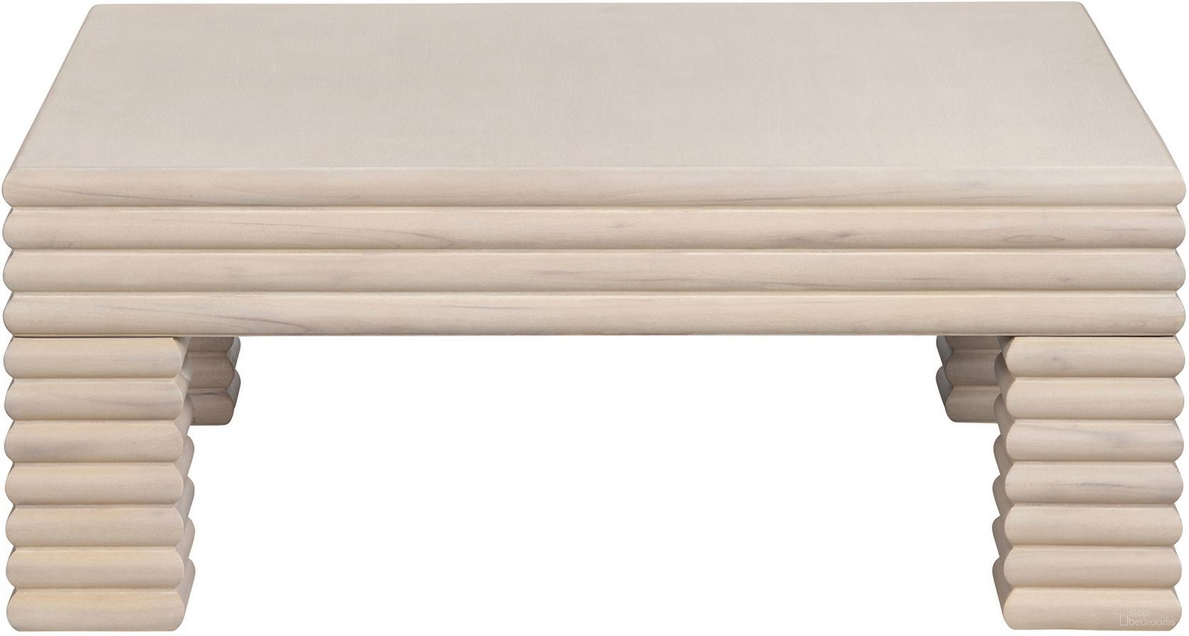 The appearance of Square Reeded Cocktail/Coffee Table In Cream designed by Crestview Collection in the coastal interior design. This cream piece of furniture  was selected by 1StopBedrooms from  to add a touch of cosiness and style into your home. Sku: CVFDR1224. Material: Solid Wood.