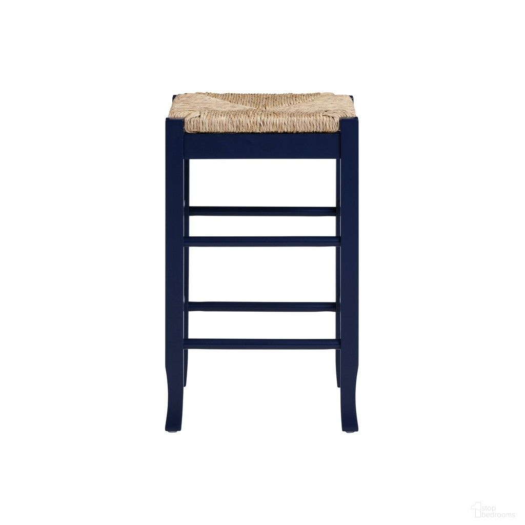 The appearance of Square Rush Backless Counter Stool In Navy Blue designed by Boraam Industries in the transitional interior design. This navy blue piece of furniture was selected by 1StopBedrooms from Square Rush Collection to add a touch of cosiness and style into your home. Sku: 95424. Material: Rubberwood.