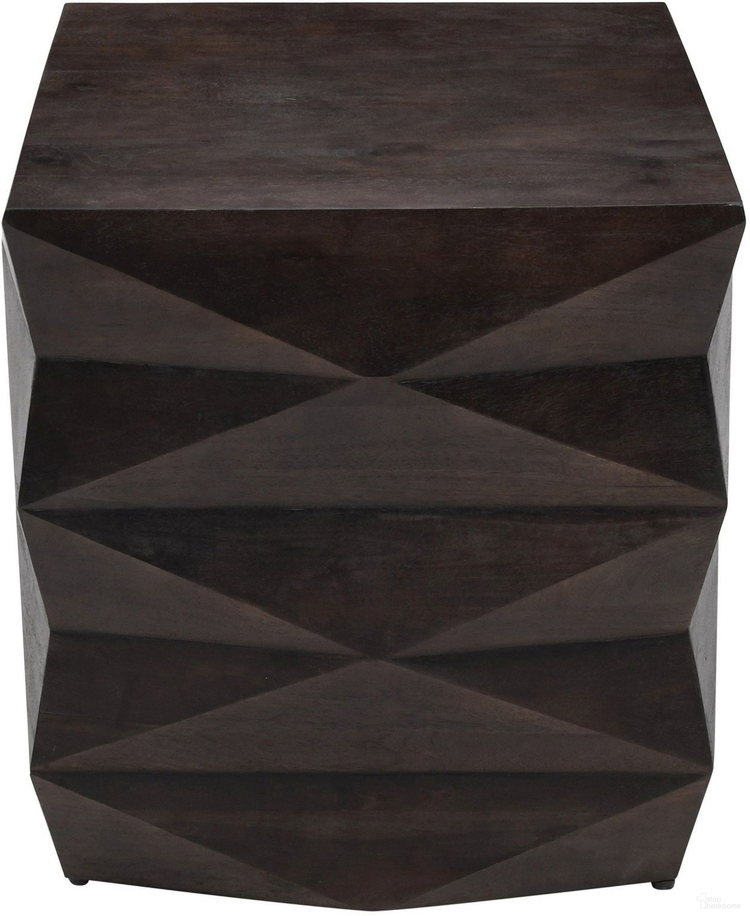 The appearance of Square Solid Wood Accent/End Table In Brown designed by Crestview Collection in the modern / contemporary interior design. This brown piece of furniture  was selected by 1StopBedrooms from  to add a touch of cosiness and style into your home. Sku: CVFNR5228. Material: Solid Wood.