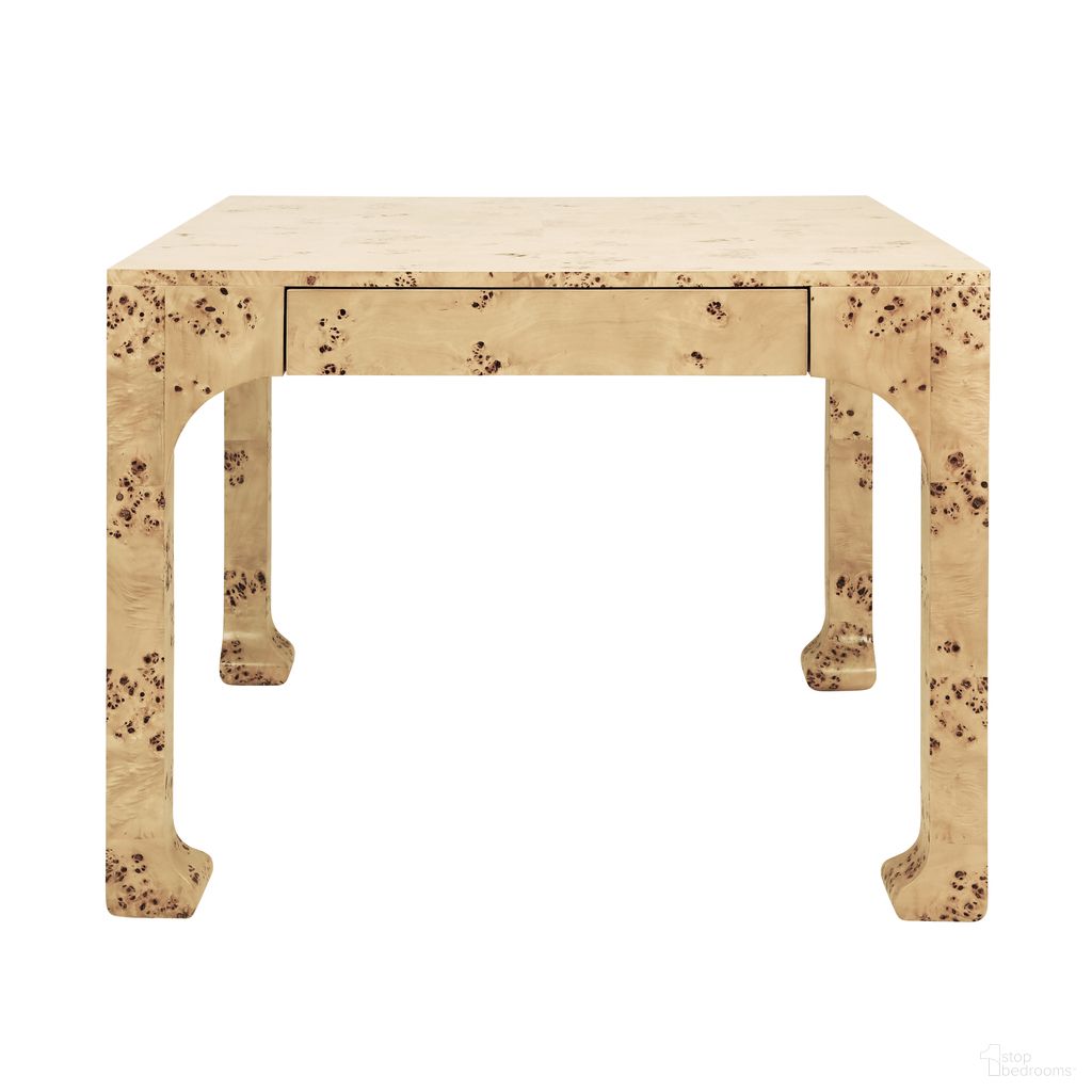 Square Two Drawer Pagoda Style Game Table In Brown