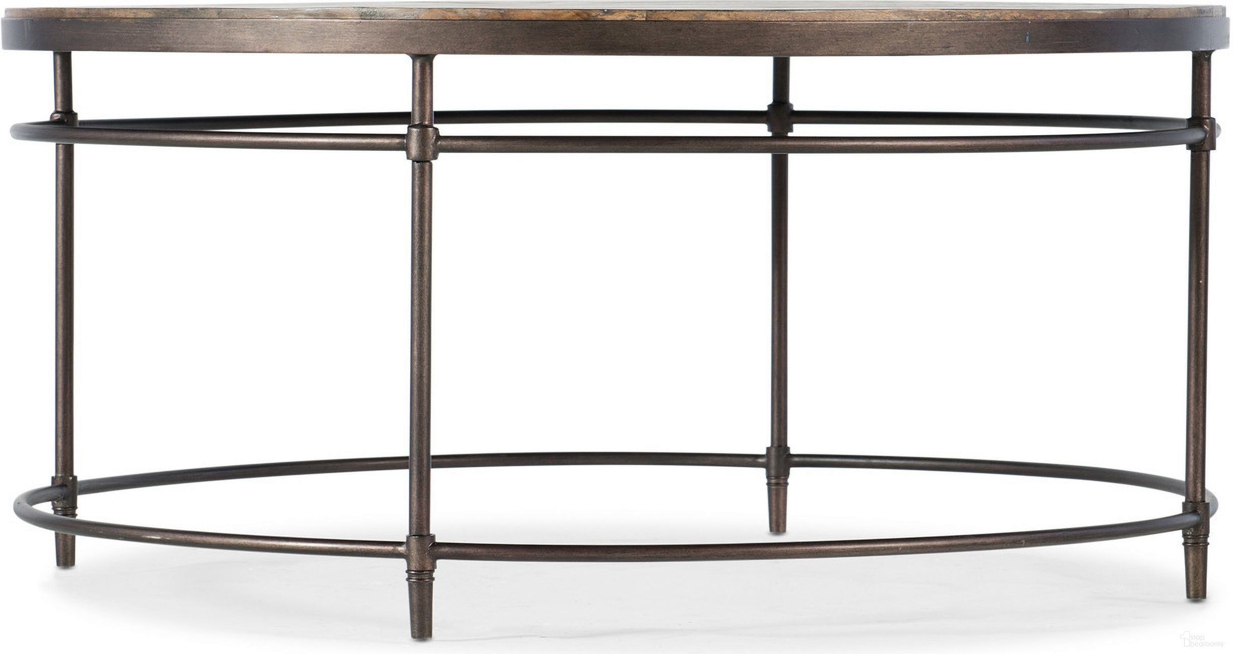 Commerce and Market St Armand Light Wood Round Cocktail Table
