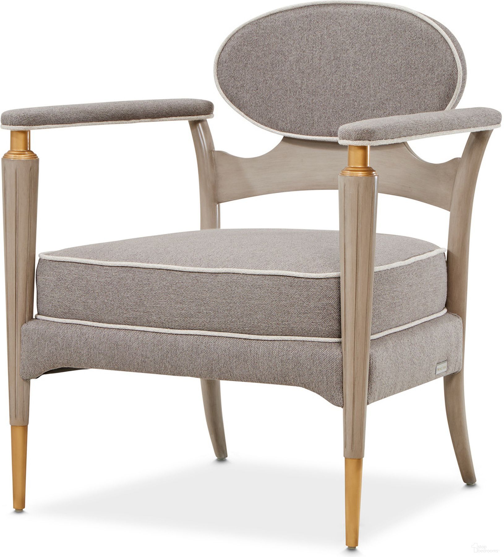 The appearance of St. Charles Accent Chair In Dove Gray designed by Michael Amini in the transitional interior design. This dove gray piece of furniture was selected by 1StopBedrooms from St. Charles Collection to add a touch of cosiness and style into your home. Sku: 9088834-STRTS-803. Material: Poplar.
