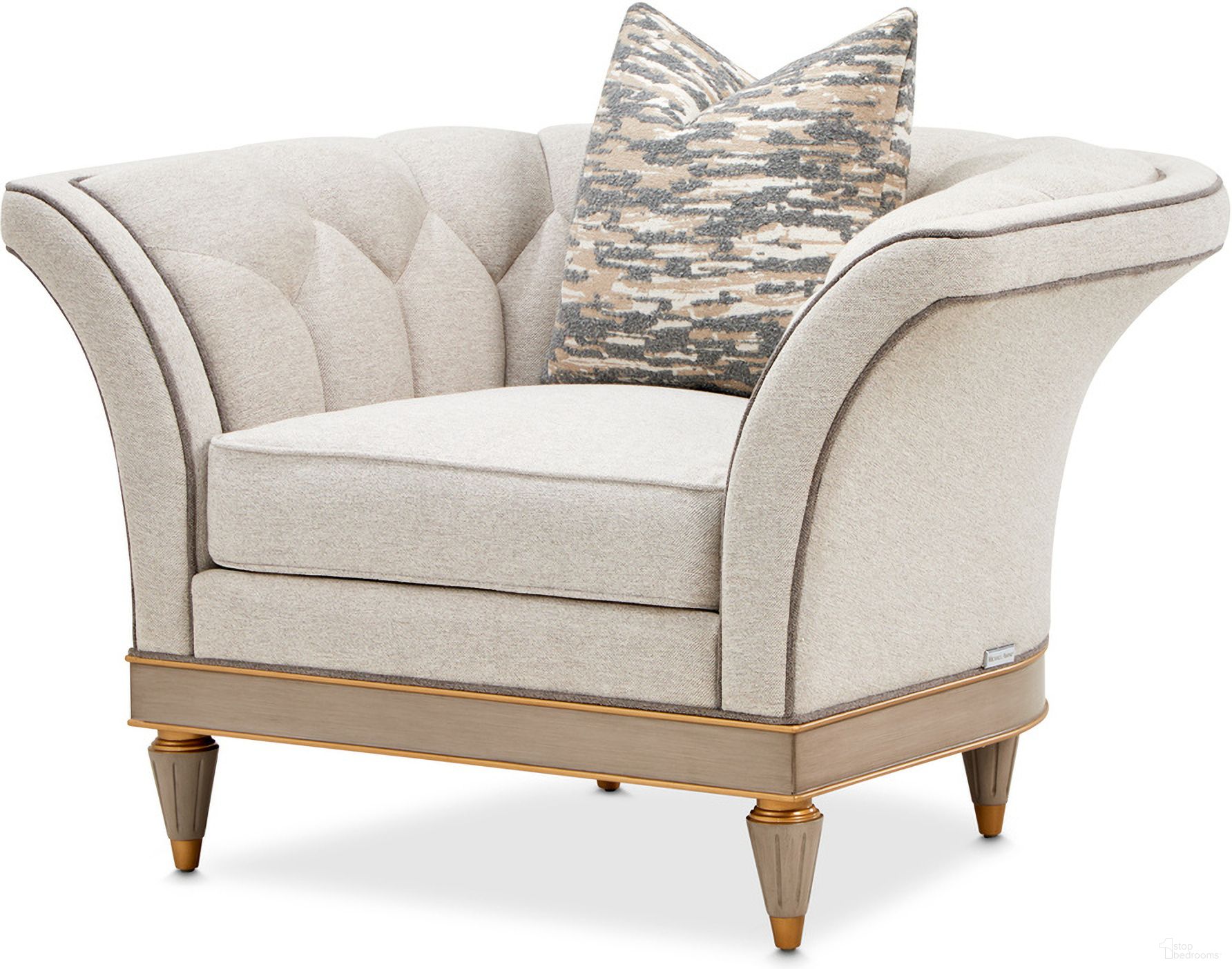 The appearance of St. Charles Matching Chair In Dove Gray designed by Michael Amini in the transitional interior design. This dove gray piece of furniture was selected by 1StopBedrooms from St. Charles Collection to add a touch of cosiness and style into your home. Sku: 9088835-CIRUS-803. Material: Poplar.
