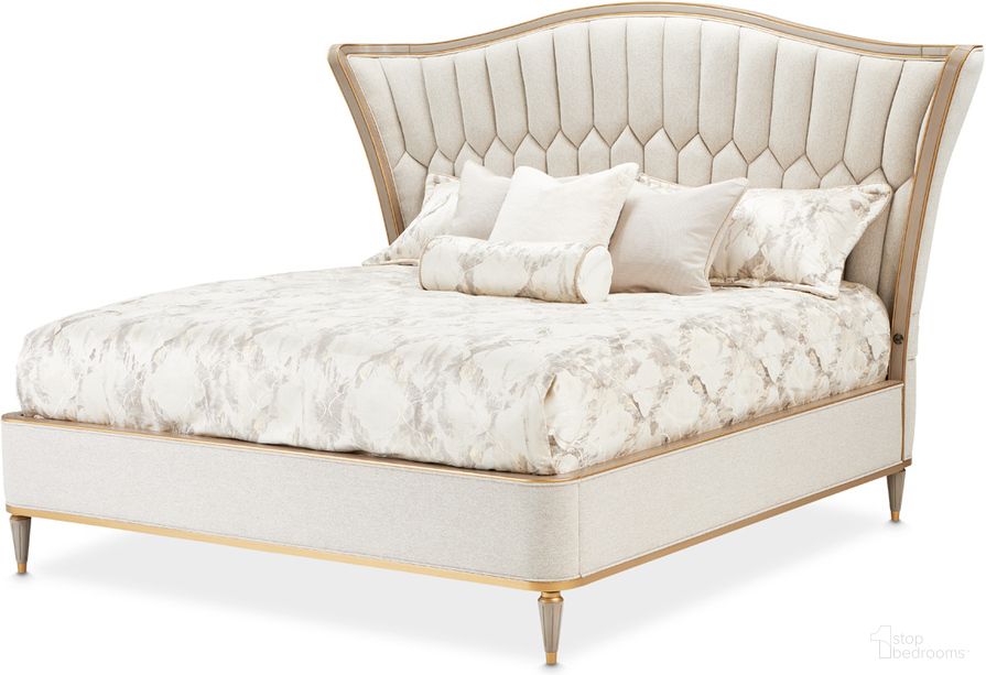 The appearance of St. Charles Queen Upholstered Bed In Dove Gray designed by Michael Amini in the transitional interior design. This dove gray piece of furniture was selected by 1StopBedrooms from St. Charles Collection to add a touch of cosiness and style into your home. Sku: 9088012-803;9088132-803;9000238-00. Bed Size: Queen. Material: Poplar Solid. Bed Type: Upholstered Bed.