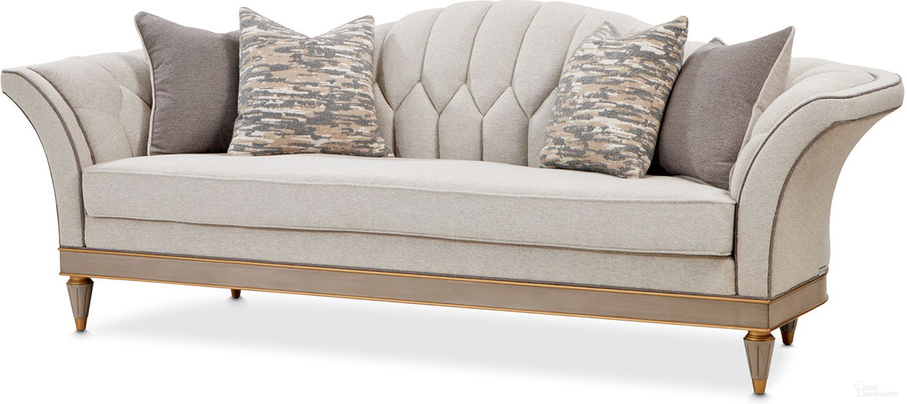 The appearance of St. Charles Standard Sofa In Dove Gray designed by Michael Amini in the transitional interior design. This dove gray piece of furniture was selected by 1StopBedrooms from St. Charles Collection to add a touch of cosiness and style into your home. Sku: 9088815-CIRUS-803. Material: Poplar.
