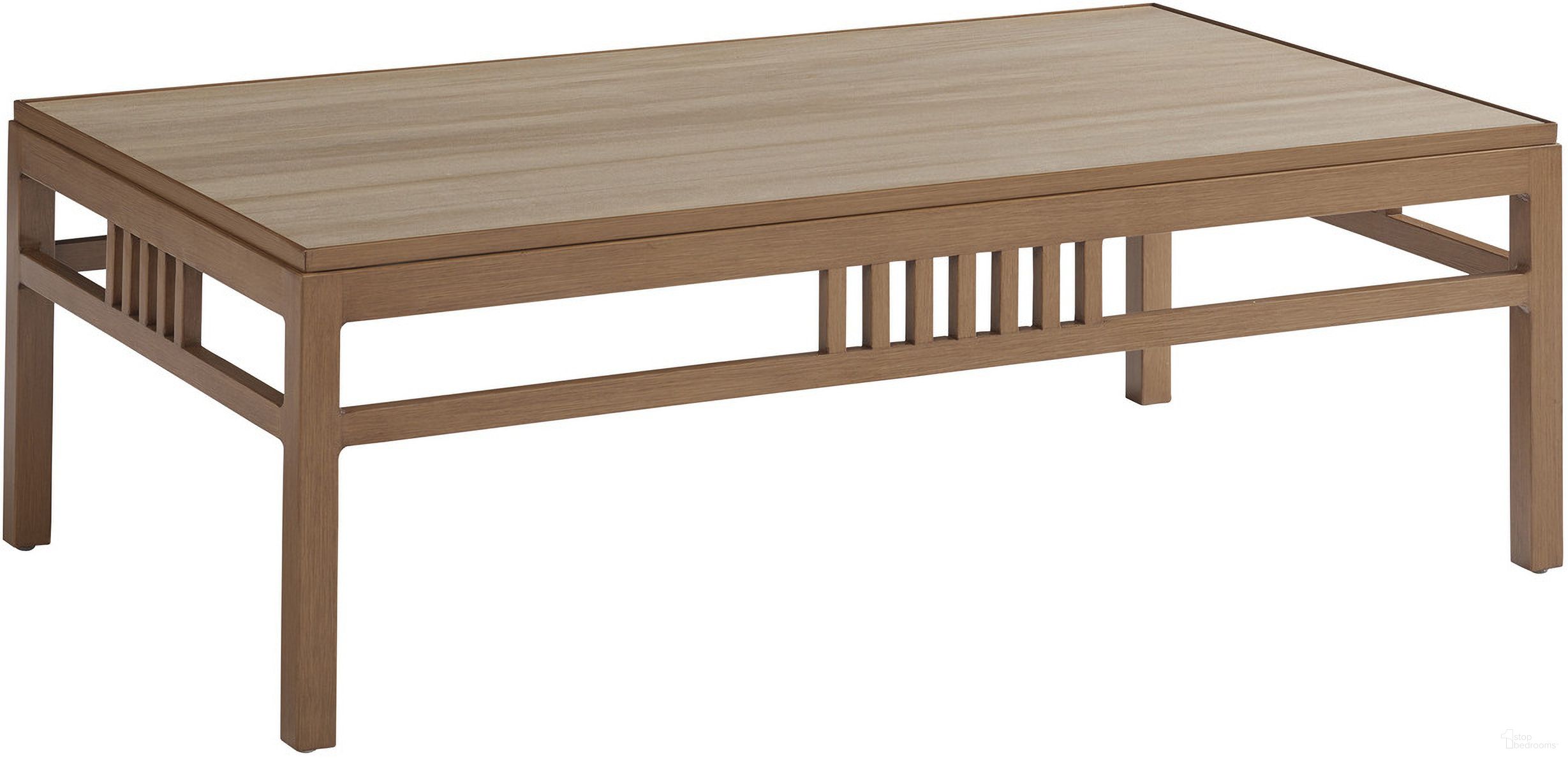 The appearance of St Tropez Rectangular Cocktail Table In Medium Brown designed by Tommy Bahama in the modern / contemporary interior design. This medium brown piece of furniture was selected by 1StopBedrooms from St Tropez Collection to add a touch of cosiness and style into your home. Sku: 3925-945C. Material: Aluminum.