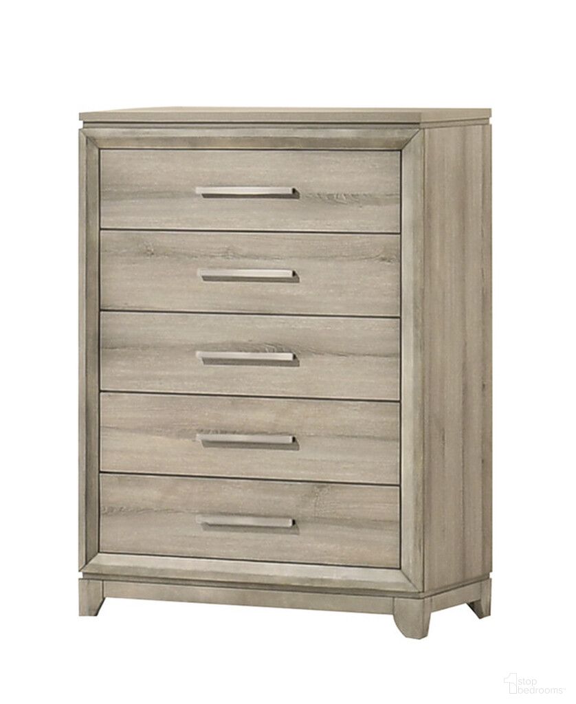 Stacy 5-Drawers Chest In Weathered Greige