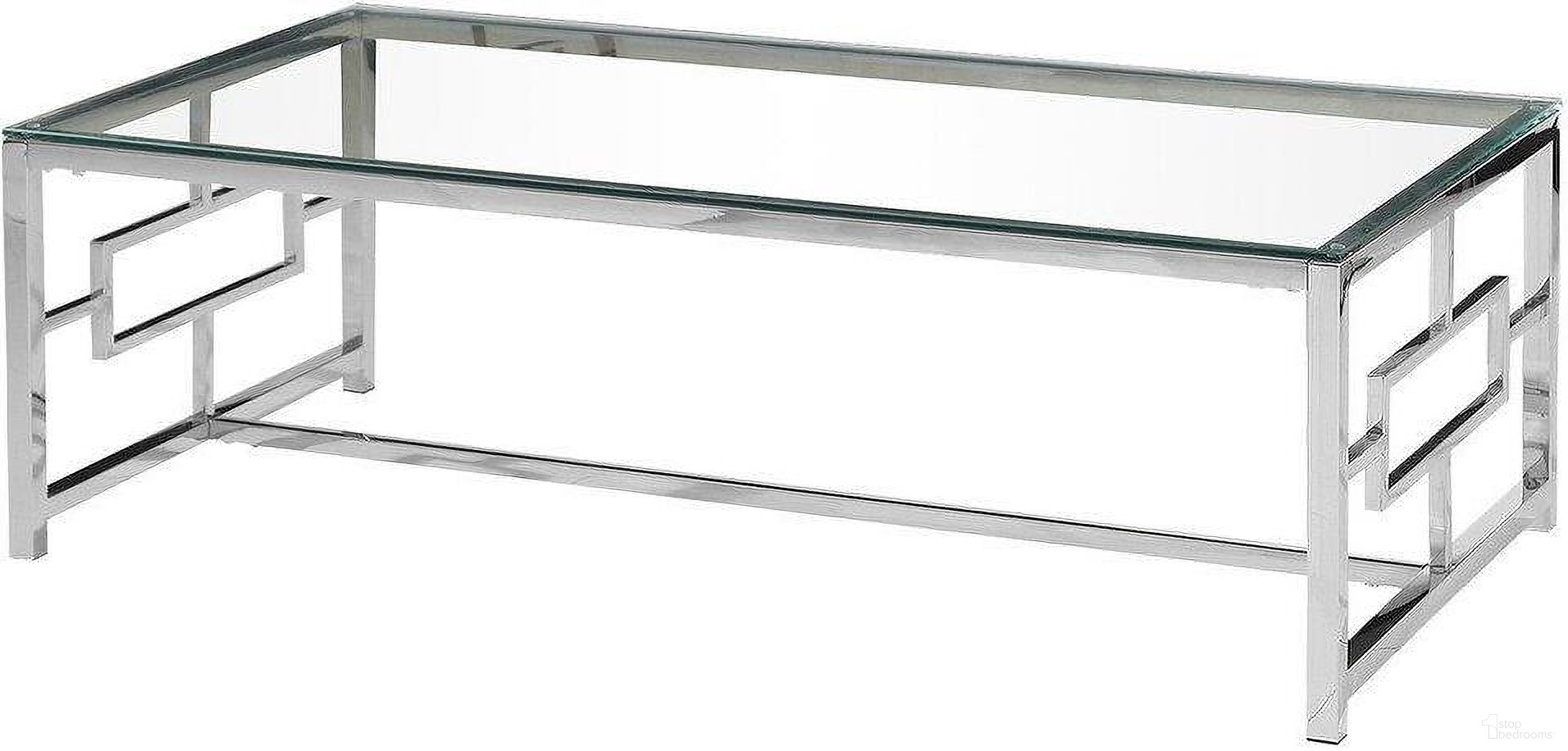 The appearance of Stainless Steel And Glass Coffee Table In Silver Base And Clear designed by Best Master Furniture in the modern / contemporary interior design. This silver piece of furniture was selected by 1StopBedrooms from to add a touch of cosiness and style into your home. Sku: E14. Material: Glass.