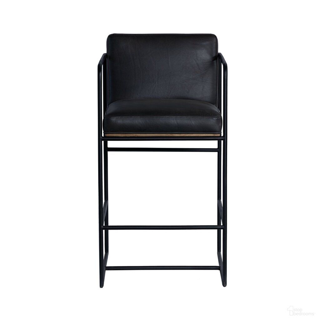 The appearance of Stamford Leather Seat Counter Stool with Wood Back and Metal Frame In Black designed by Mercana in the modern / contemporary interior design. This black piece of furniture was selected by 1StopBedrooms from Stamford Collection to add a touch of cosiness and style into your home. Sku: 68763V. Material: Leather.