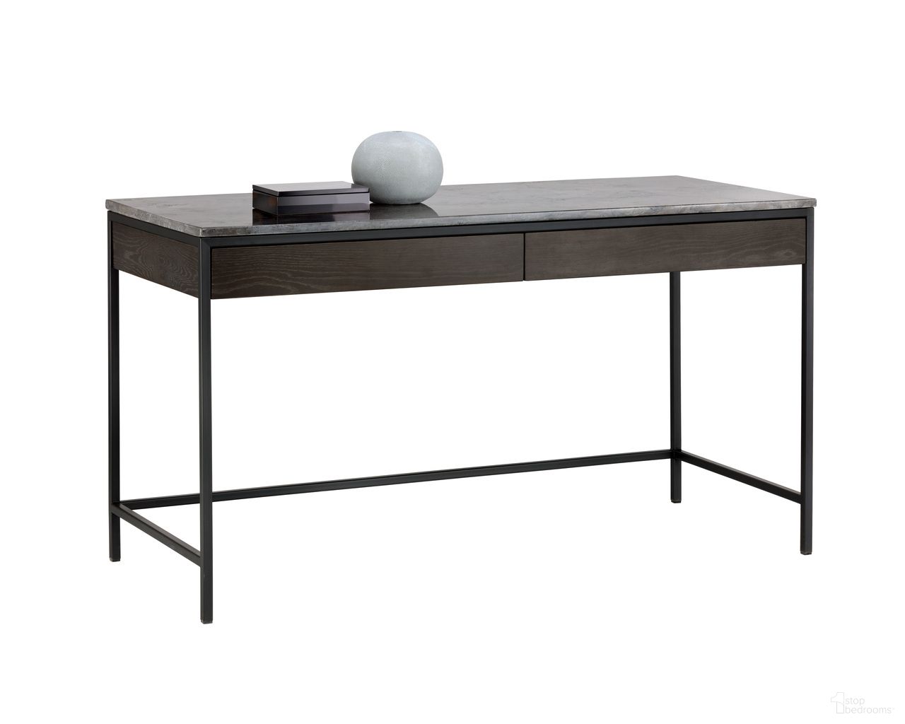 Stamos Desk In Charcoal Grey and Black