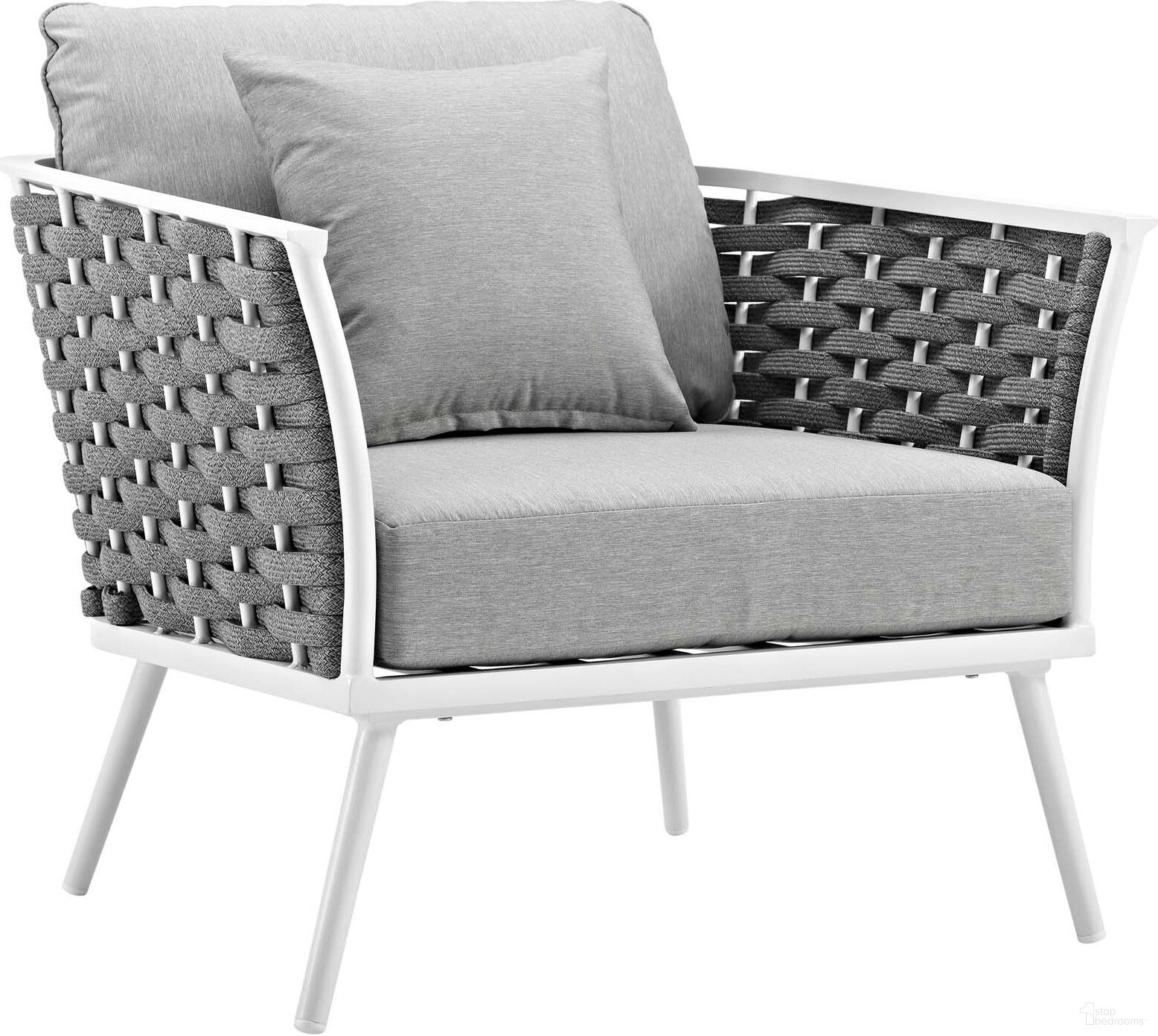 The appearance of Stance White and Gray Outdoor Patio Aluminum Arm Chair designed by Modway in the modern / contemporary interior design. This white and gray piece of furniture was selected by 1StopBedrooms from Stance Collection to add a touch of cosiness and style into your home. Sku: EEI-3054-WHI-GRY. Material: Foam.