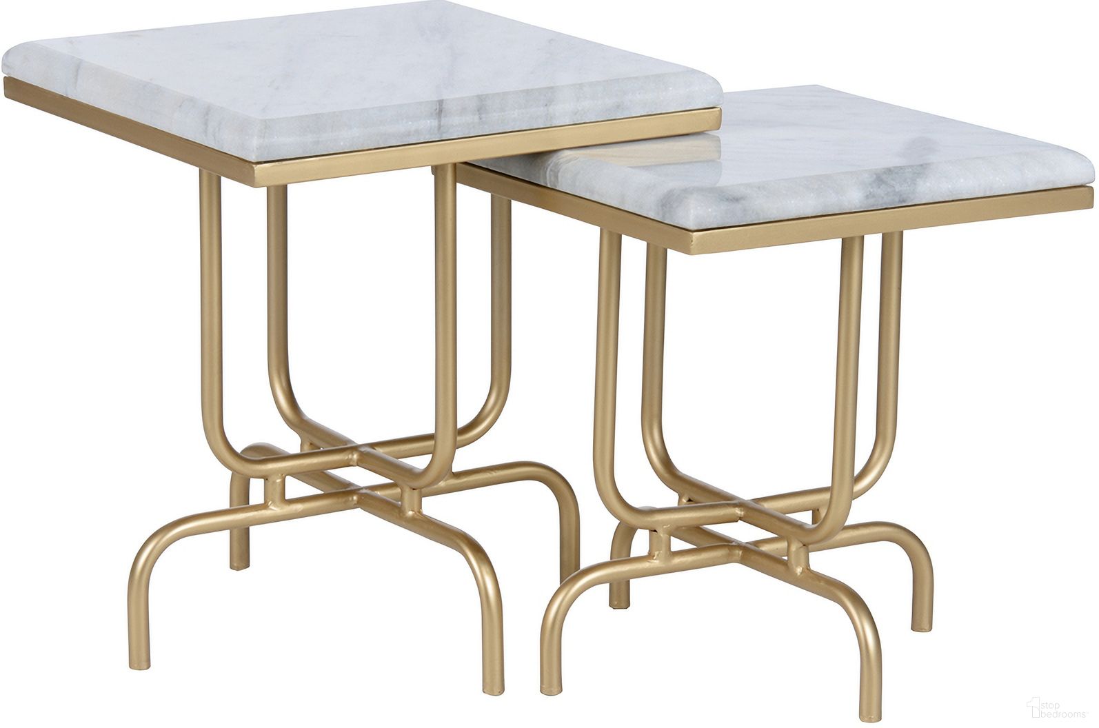 The appearance of Stand By Me Tables Set of 2 In White and Cream designed by Wildwood in the modern / contemporary interior design. This white/cream piece of furniture was selected by 1StopBedrooms from Wildwood Collection to add a touch of cosiness and style into your home. Sku: 490643. Material: Iron.
