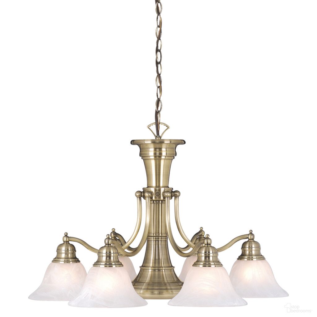 The appearance of Standford 7L Chandelier In Antique Brass designed by Vaxcel in the traditional interior design. This antique brass piece of furniture was selected by 1StopBedrooms from Standford Collection to add a touch of cosiness and style into your home. Sku: CH30307A. Material: Steel.