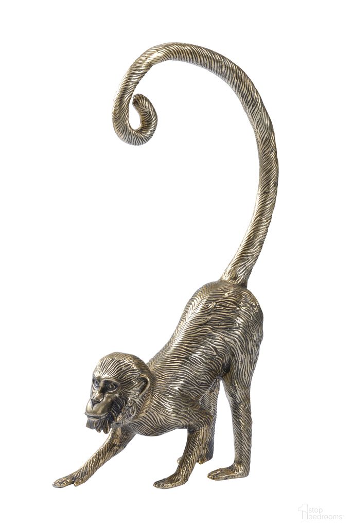 The appearance of Standing Monkey In Gold designed by Chelsea House in the modern / contemporary interior design. This gold piece of furniture  was selected by 1StopBedrooms from Chelsea House Misc Collection to add a touch of cosiness and style into your home. Sku: 385318. Material: Aluminum.