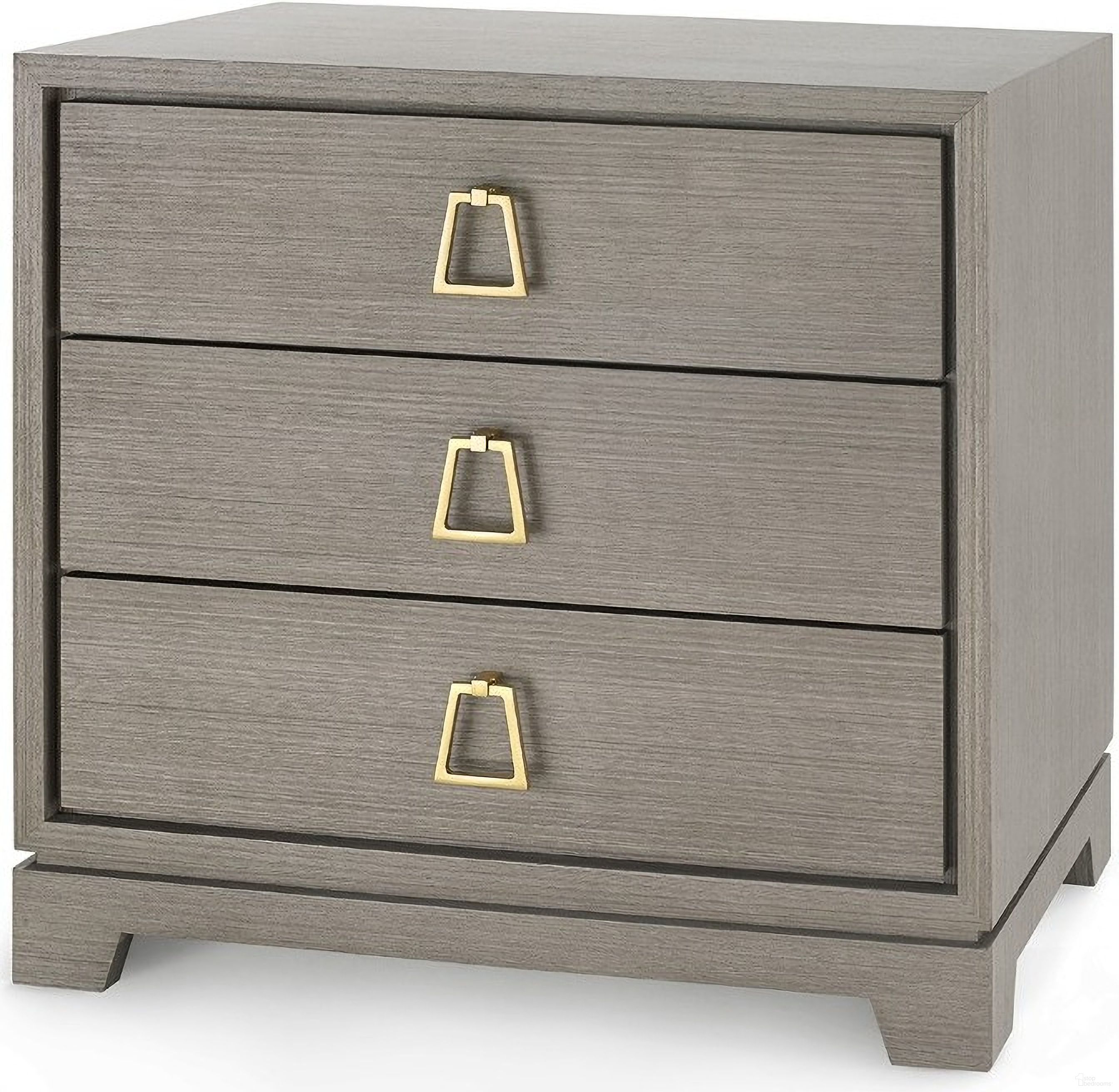 The appearance of Stanford 3-Drawer Side Table In Taupe Gray designed by Villa & House in the transitional interior design. This taupe and grey piece of furniture  was selected by 1StopBedrooms from Stanford Collection to add a touch of cosiness and style into your home. Sku: STA-130-26. Material: Wood.