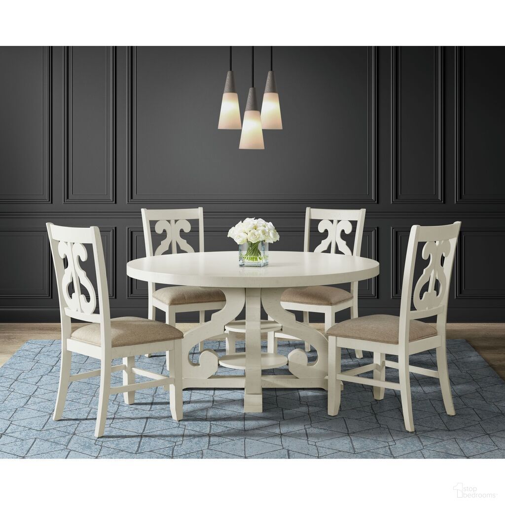 Stanford Round Dining Room Set In White