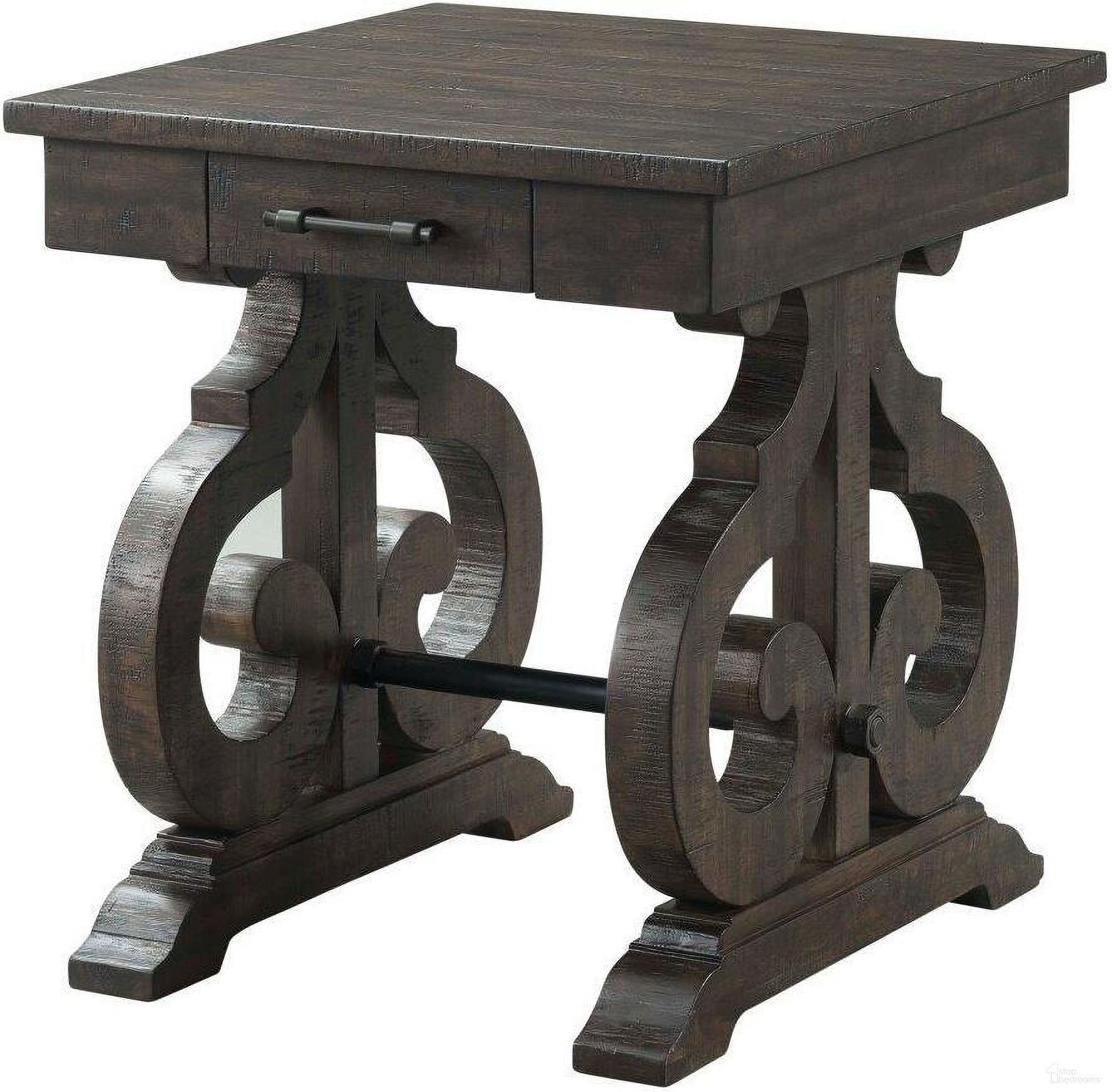 The appearance of Stanford Smokey Walnut Chairside Table designed by Picket House in the traditional interior design. This brown piece of furniture was selected by 1StopBedrooms from Stanford Collection to add a touch of cosiness and style into your home. Sku: TST100ST. Material: Wood.