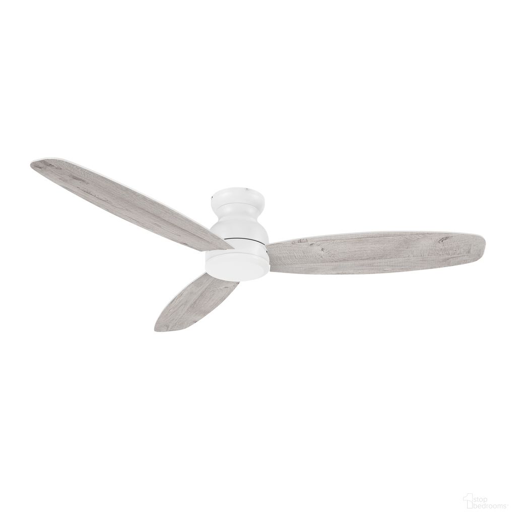 Stanley 60 Inch 3-Blade Ceiling Fan with Remote In White and Lightwood