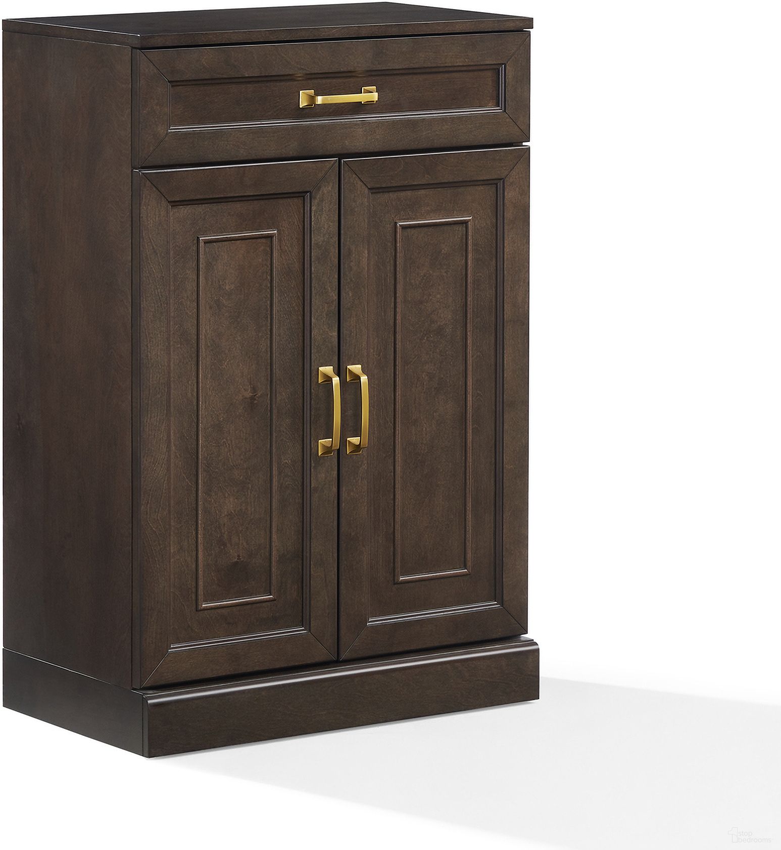 The appearance of Stanton Kitchen Storage Cabinet In Coffee designed by Crosley Brands in the traditional interior design. This coffee piece of furniture was selected by 1StopBedrooms from Stanton Collection to add a touch of cosiness and style into your home. Sku: CF3121-CO. Material: Particle Board.
