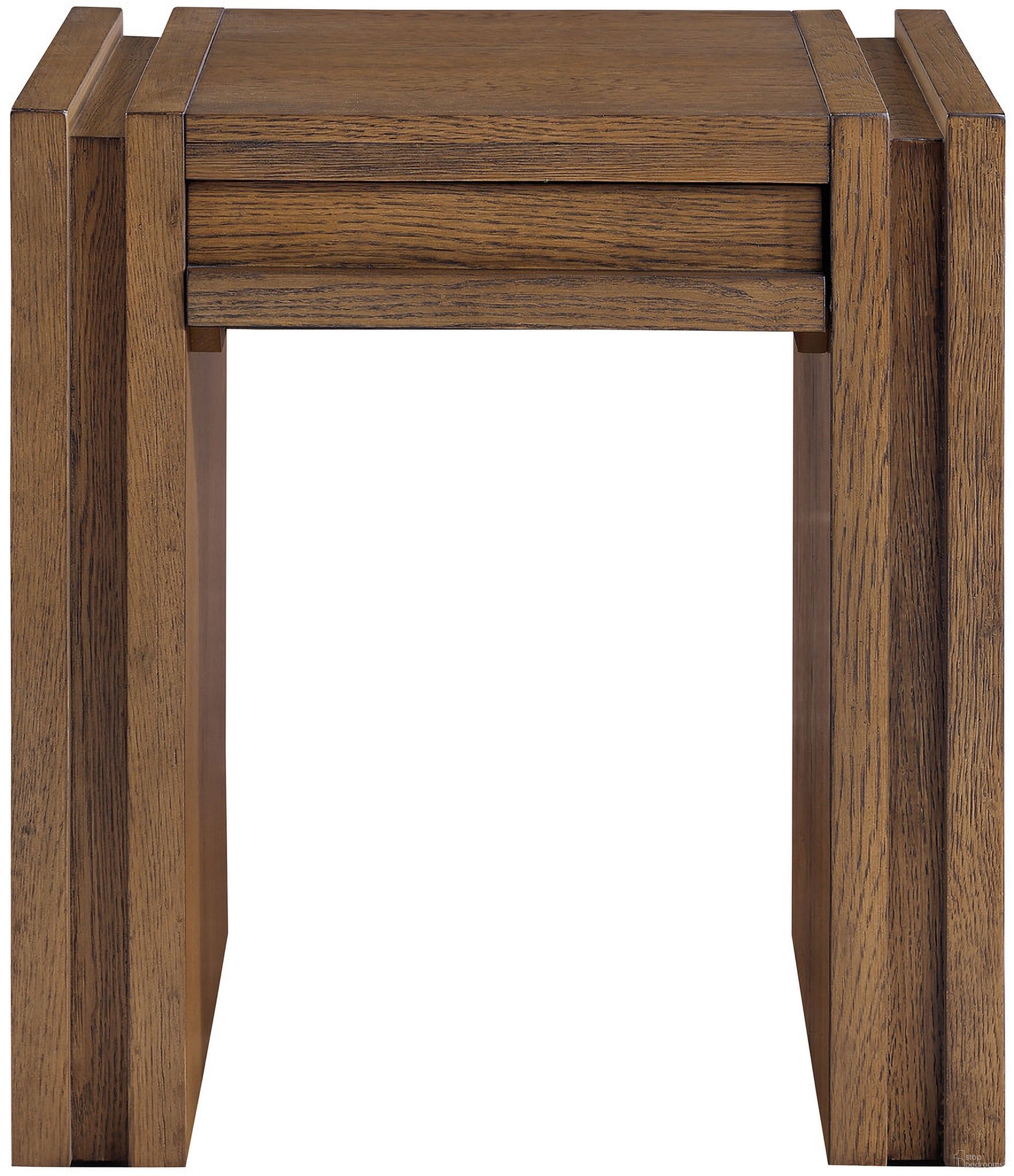 The appearance of Stanton Oak Veneer and Solid Wood End Table In Brown designed by Meridian in the modern / contemporary interior design. This brown piece of furniture was selected by 1StopBedrooms from Stanton Collection to add a touch of cosiness and style into your home. Sku: 232Brown-E. Material: Rubberwood.