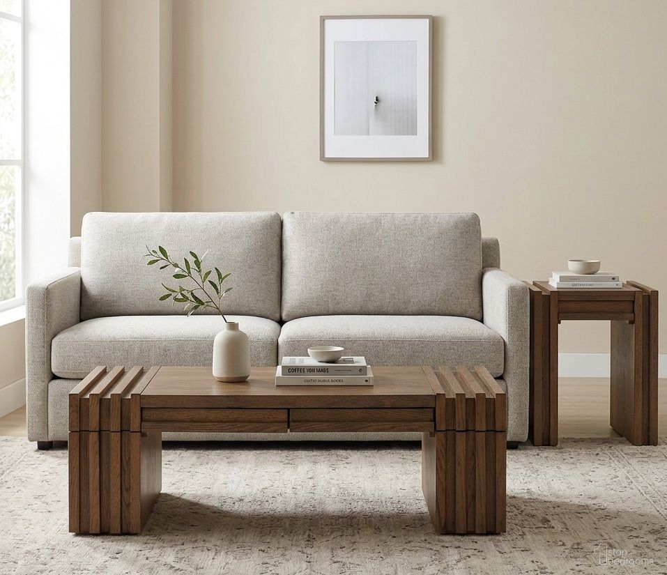 The appearance of Stanton Oak Veneer and Solid Wood Occasional Table Set In Brown designed by Meridian in the modern / contemporary interior design. This brown piece of furniture was selected by 1StopBedrooms from Stanton Collection to add a touch of cosiness and style into your home. Sku: 232Brown-C;232Brown-E. Material: Acacia Wood.