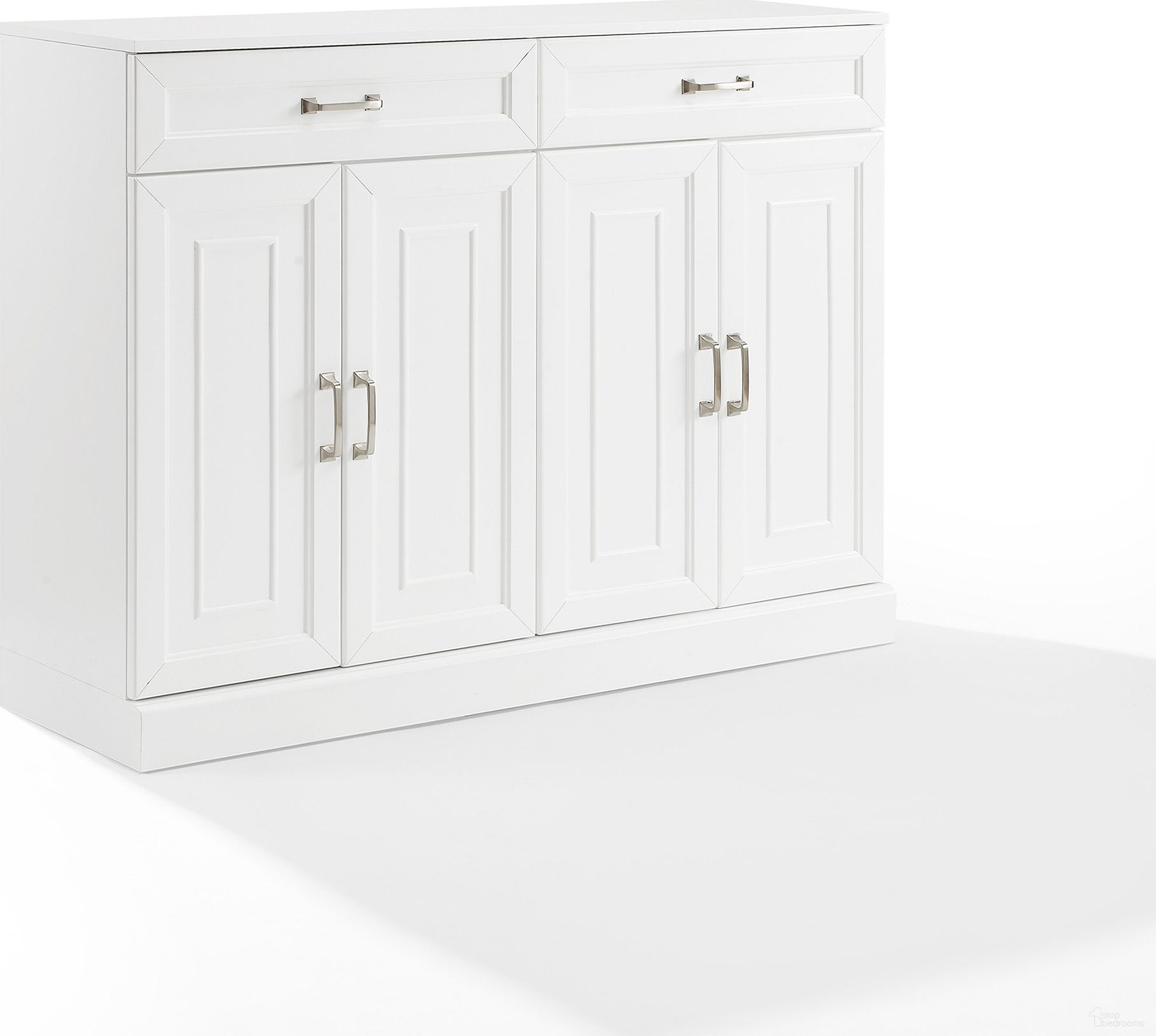 The appearance of Stanton Sideboard In White designed by Crosley Brands in the traditional interior design. This white piece of furniture was selected by 1StopBedrooms from Stanton Collection to add a touch of cosiness and style into your home. Sku: CF4213-WH. Material: Particle Board.