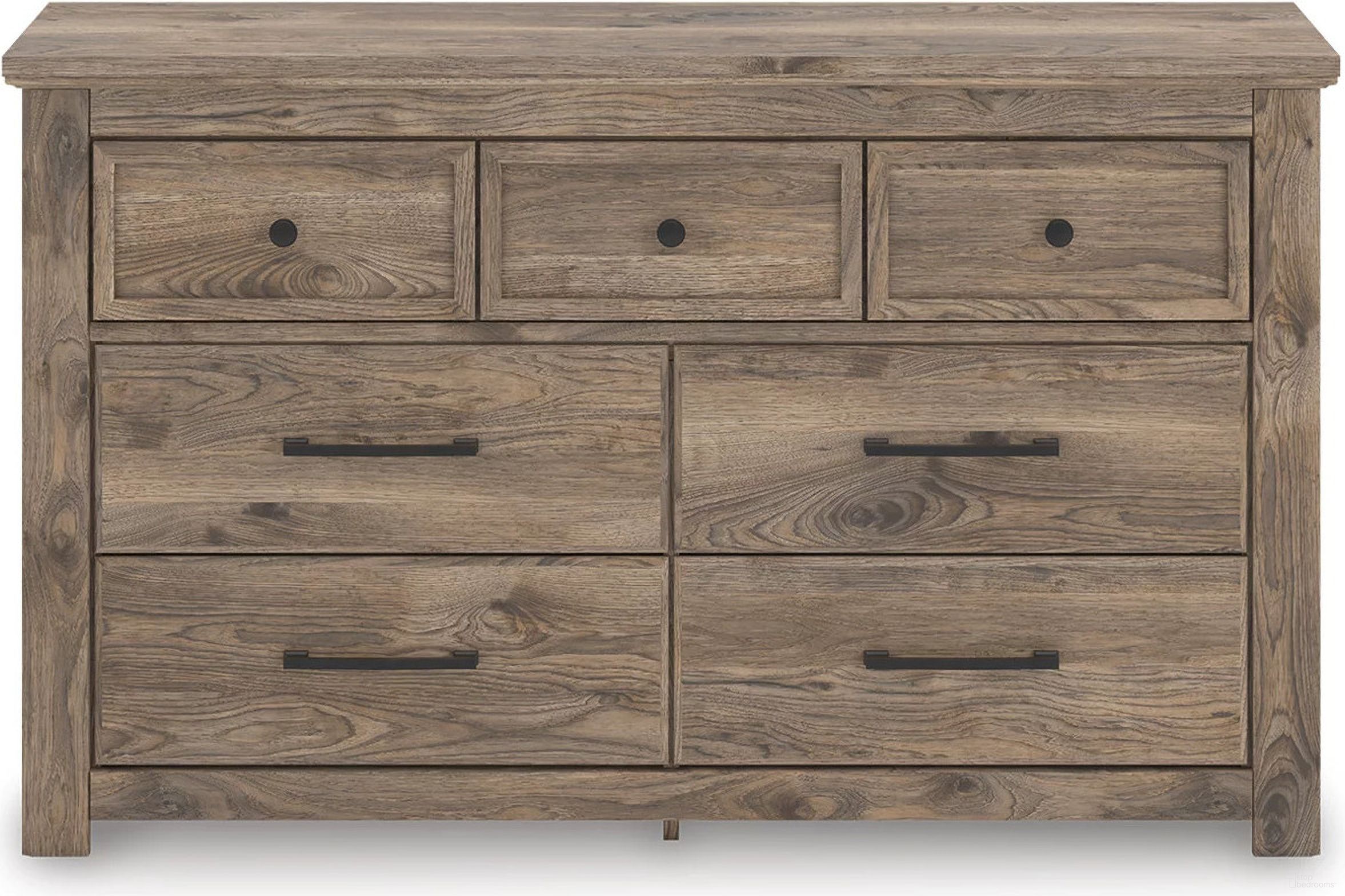 The appearance of Stanziford Dresser In Brown designed by Signature Design by Ashley in the transitional interior design. This brown piece of furniture was selected by 1StopBedrooms from Stanziford Collection to add a touch of cosiness and style into your home. Sku: NCB2260-31. Material: Wood.
