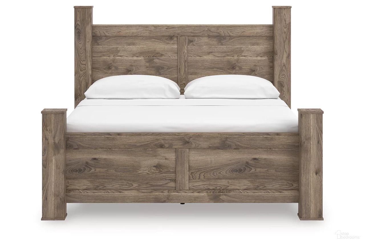 The appearance of Stanziford King Poster Bed In Brown designed by Signature Design by Ashley in the transitional interior design. This brown piece of furniture was selected by 1StopBedrooms from Stanziford Collection to add a touch of cosiness and style into your home. Sku: NCB2260-61;NCB2260-66;NCB2260-68;NCB2260-99. Bed Type: Poster Bed. Bed Size: King.
