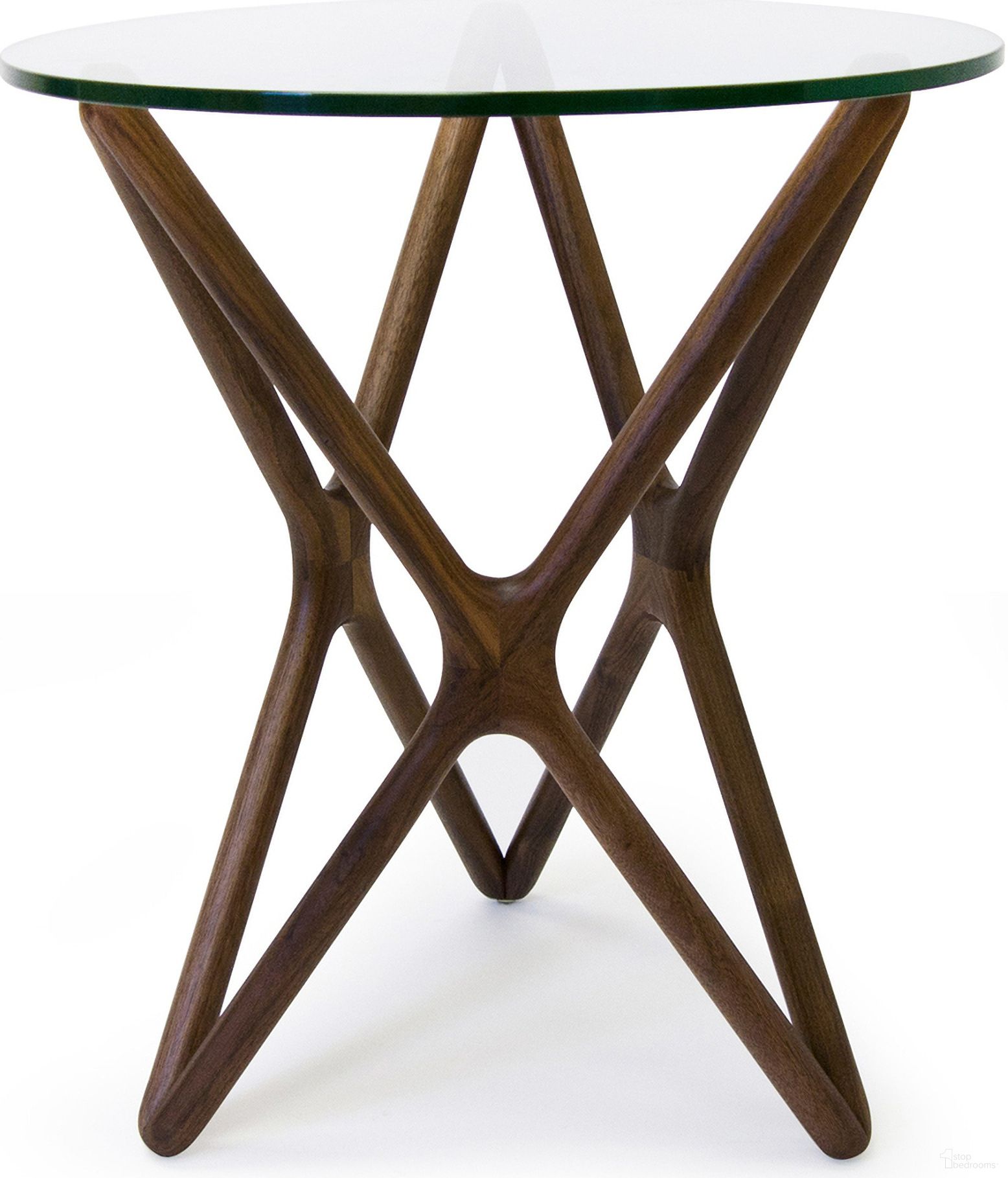 The appearance of Starlight Side Table In Walnut designed by Aeon in the modern / contemporary interior design. This walnut piece of furniture  was selected by 1StopBedrooms from Starlight Collection to add a touch of cosiness and style into your home. Sku: SD9153B-SideTable-GlassTop-Box 1;SD9153B-Walnut-Box2. Material: Wood.