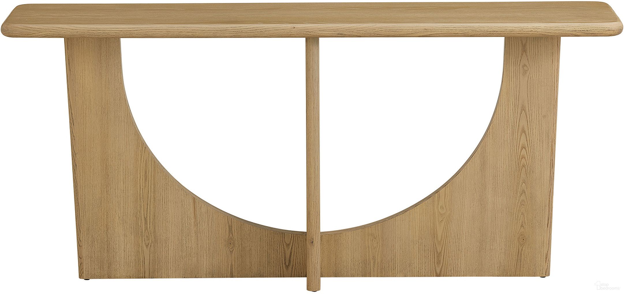 Startos Solid Wood with Oak Veneer and Raw Oak 72 Inch Console Table In Brown