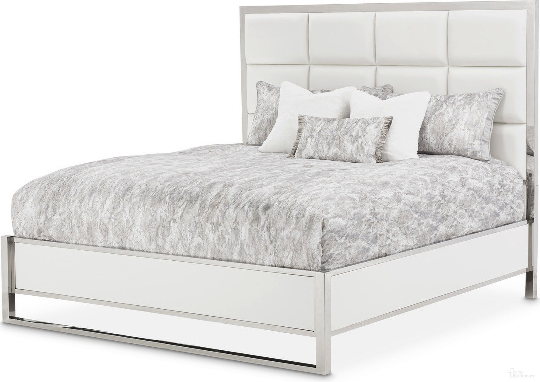 The appearance of State St Eastern King Short Panel Bed In Satin White designed by Michael Amini in the modern / contemporary interior design. This satin white piece of furniture was selected by 1StopBedrooms from State St. Collection to add a touch of cosiness and style into your home. Sku: N9016117L-116;N9016137-116. Bed Type: Panel Bed. Material: Wood. Bed Size: King.