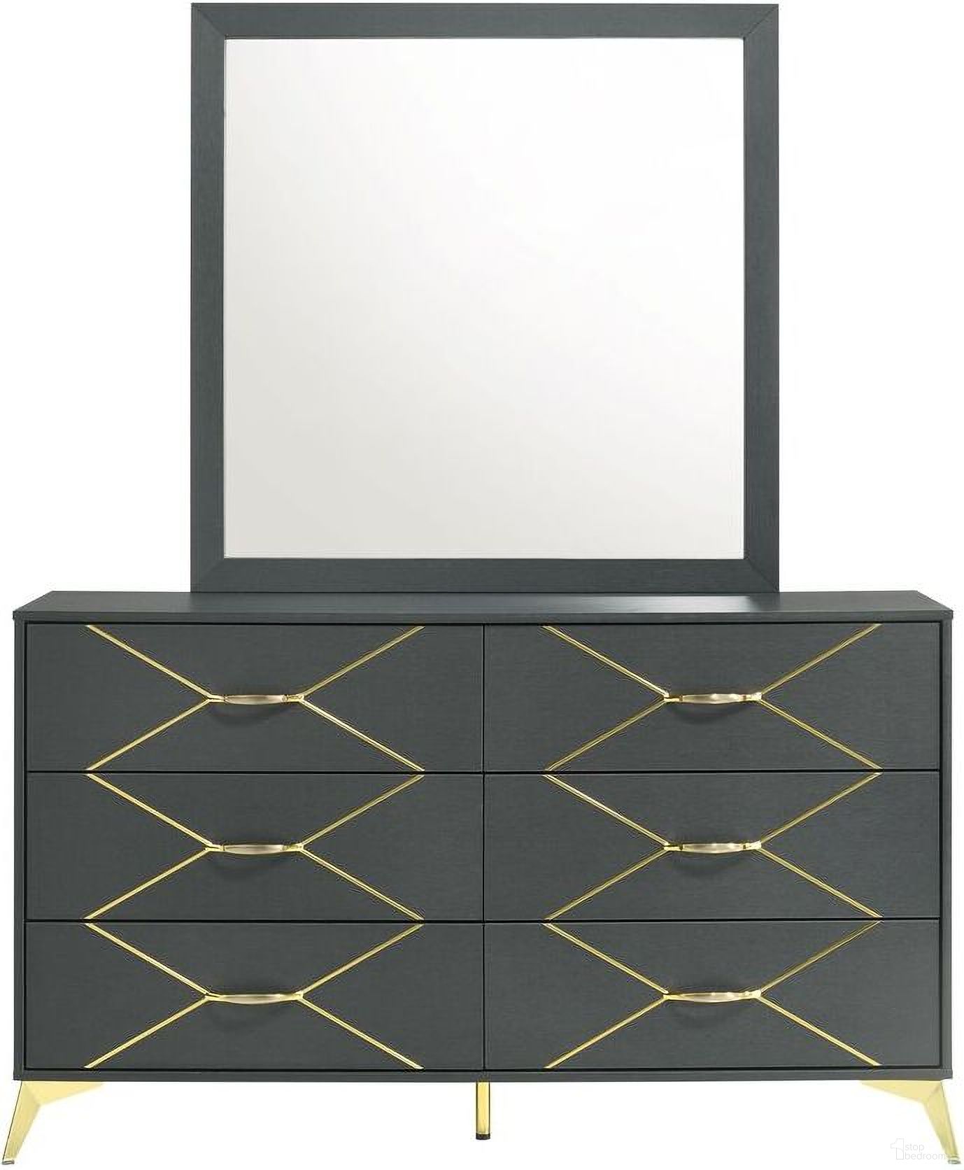 The appearance of State Street Dresser Mirror In Midnight Blue designed by Bernell in the modern / contemporary interior design. This midnight blue piece of furniture was selected by 1StopBedrooms from State Street Collection to add a touch of cosiness and style into your home. Sku: 232-140. Material: Wood.