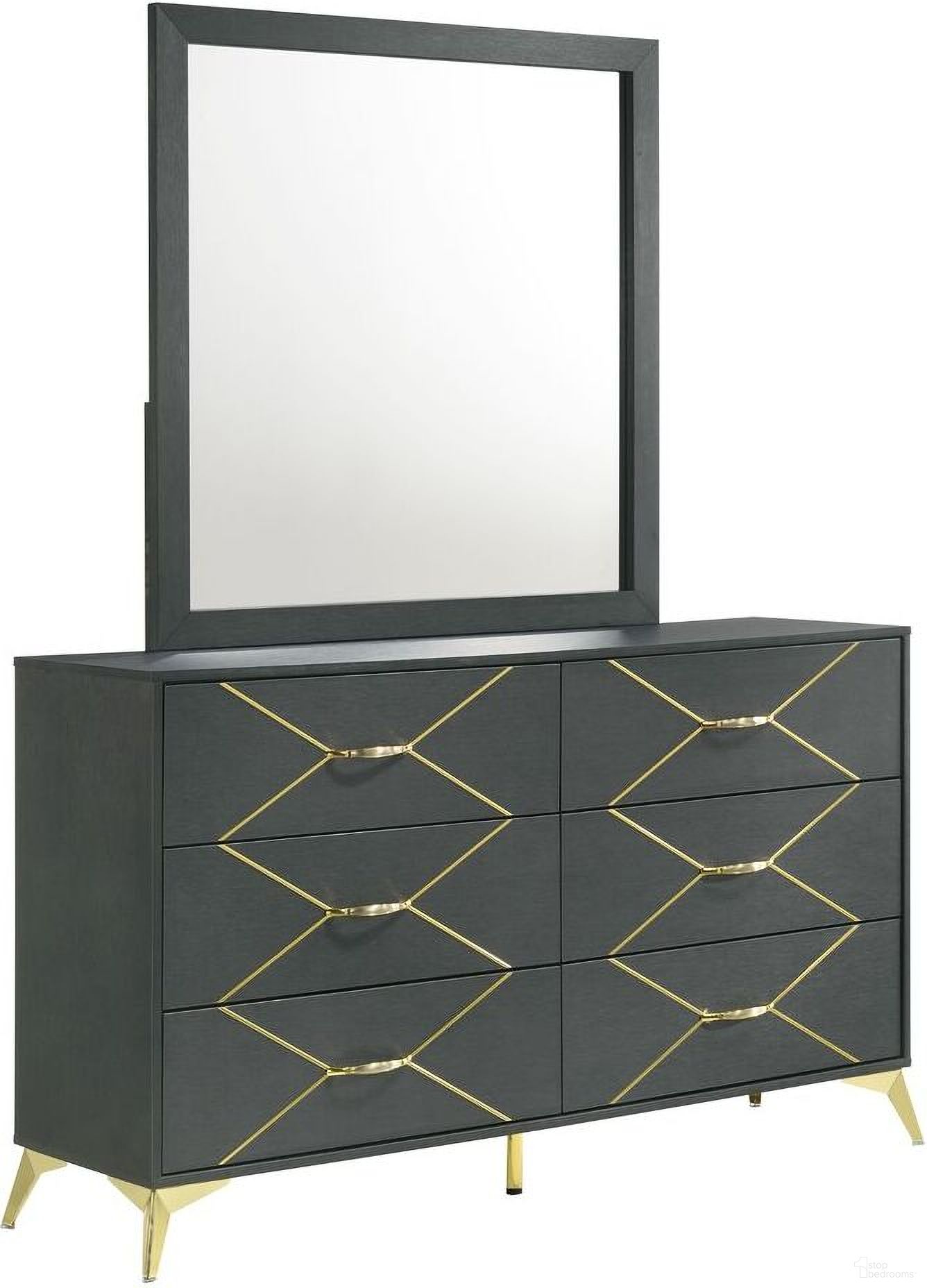 State Street Dresser Mirror In Midnight Blue